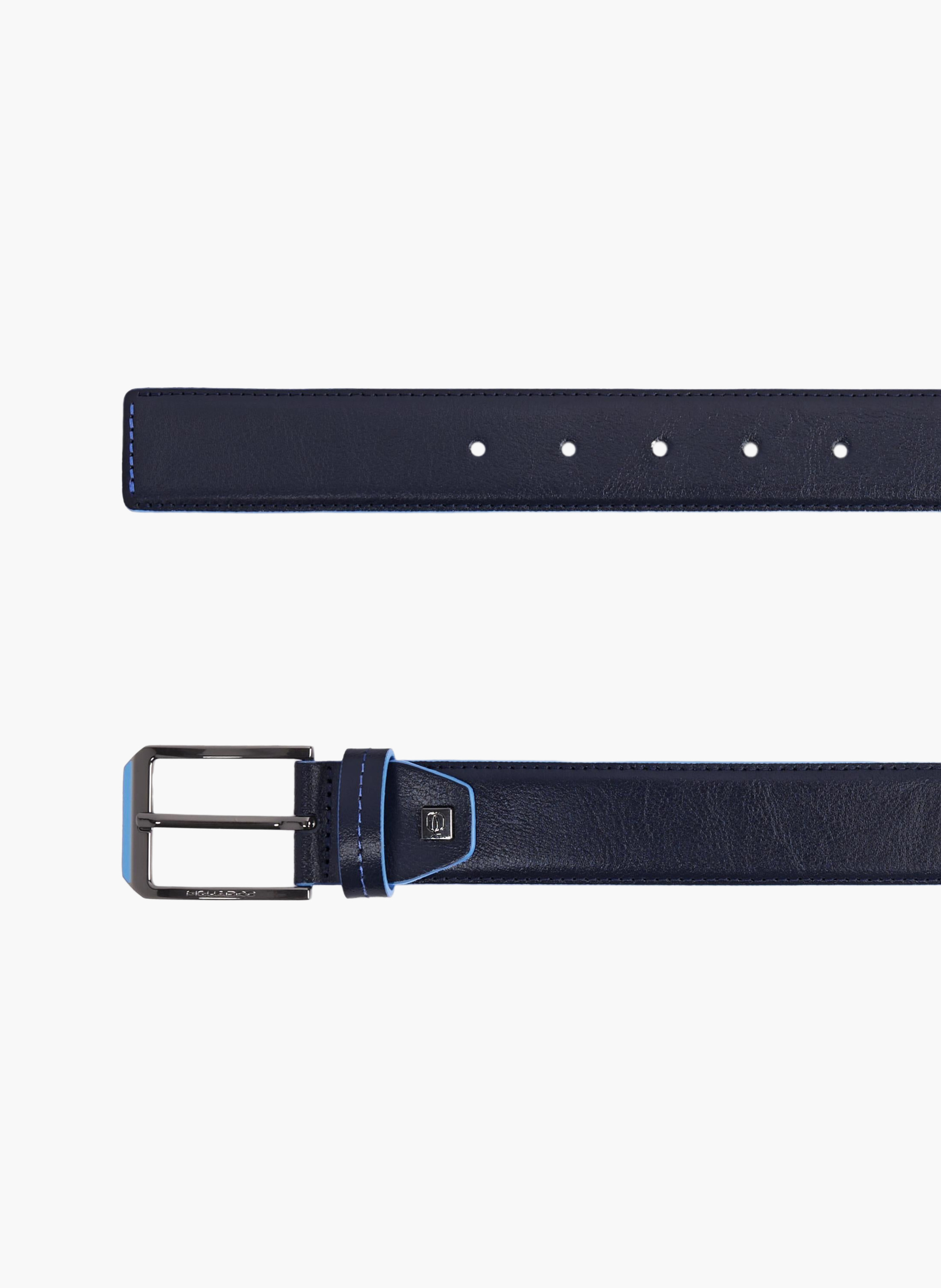 Ceinture homme en cuir avec boucle-ardillon | Bleu PIQUADRO Homme