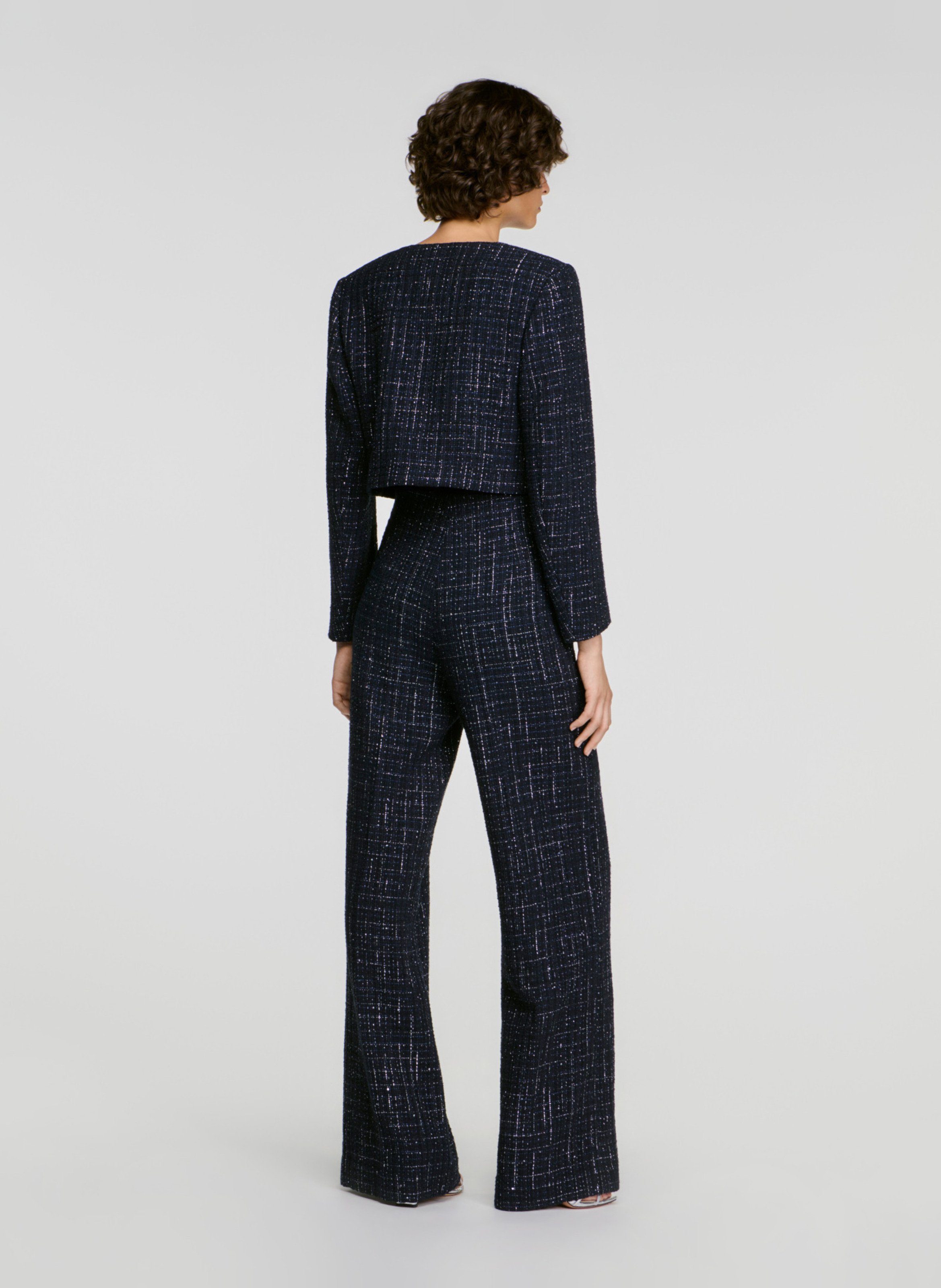 Pantalon patte d'eph en tweed SANDRO Bleu