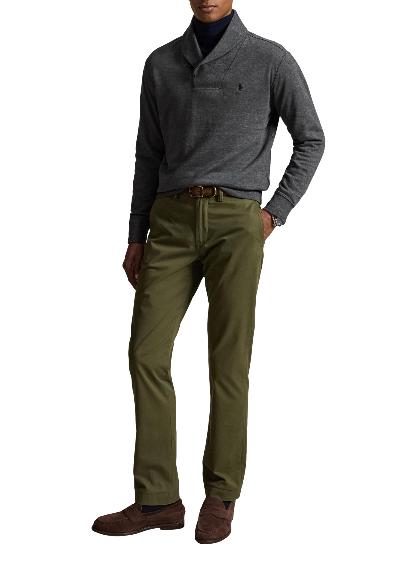 Pantalon droit en coton mélangé | Vert POLO RALPH LAUREN Homme