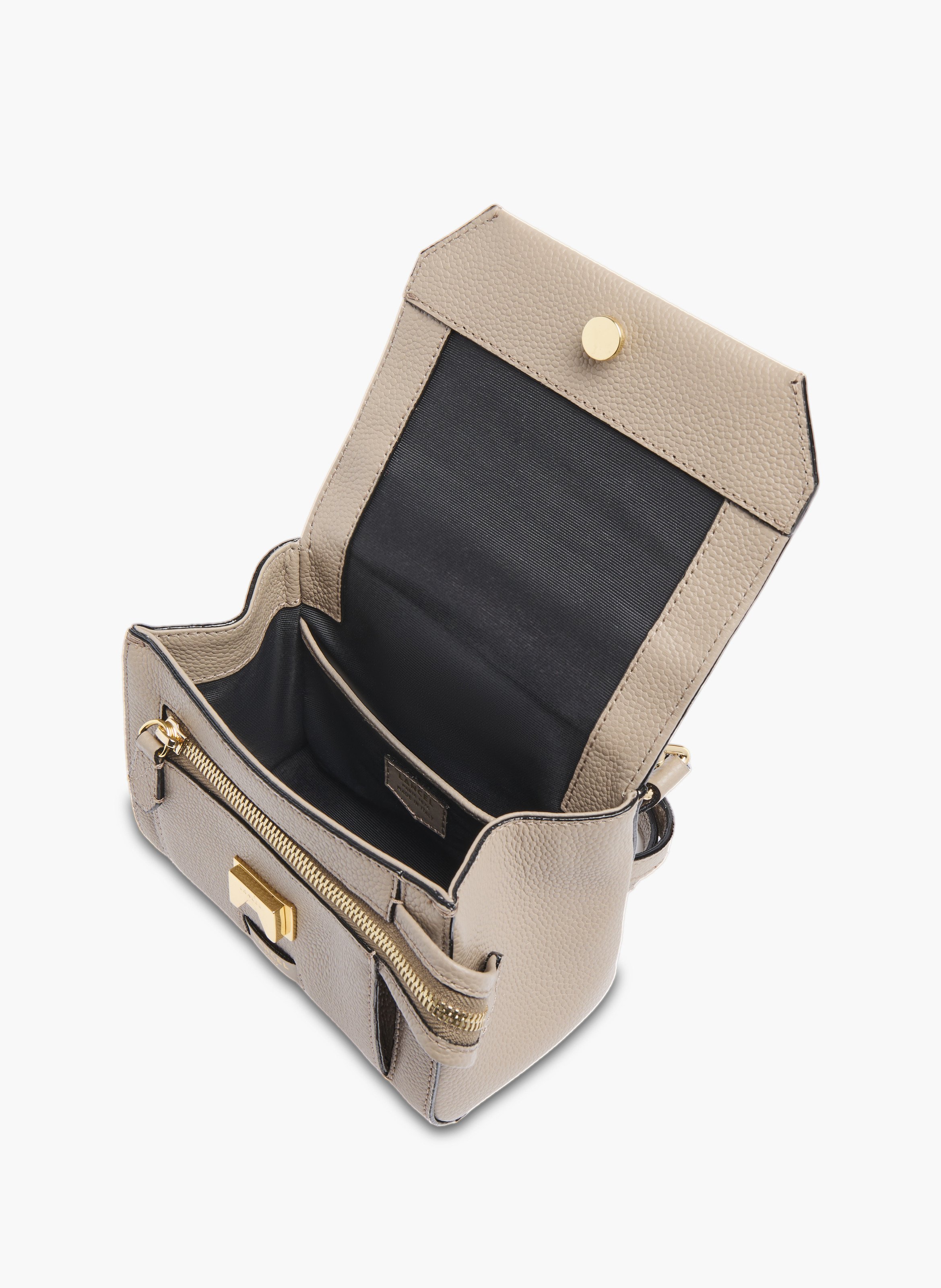 Sac à rabat ninon s — cuir gris, sangle en cuir et chaîne LANCEL Gris