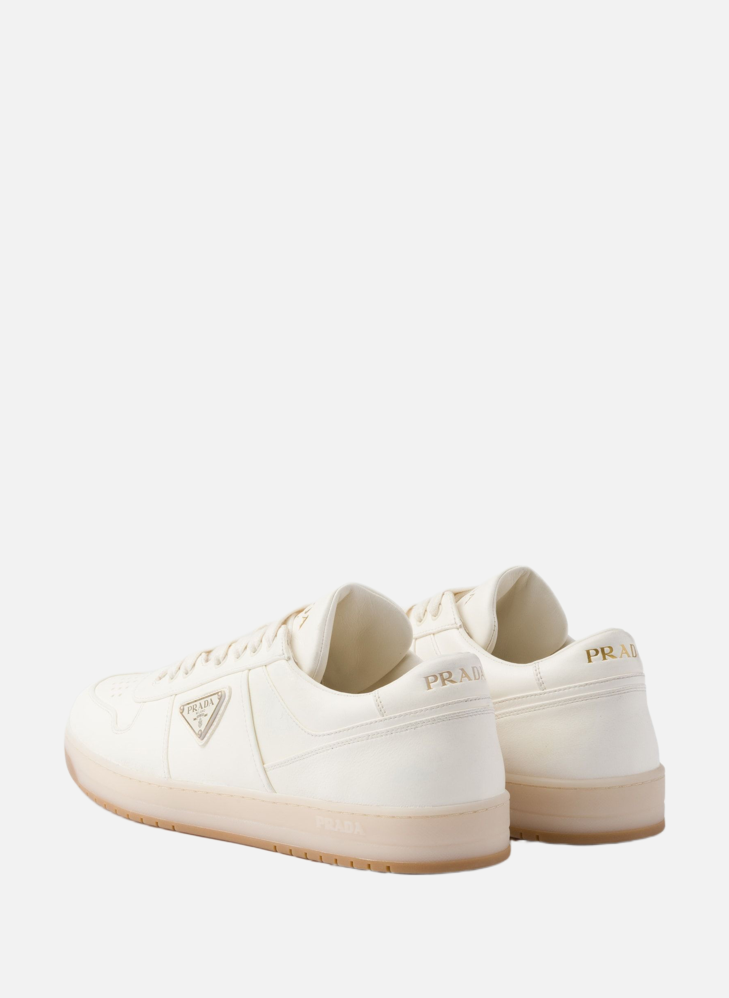 Sneakers downtown en cuir nappa PRADA Beige