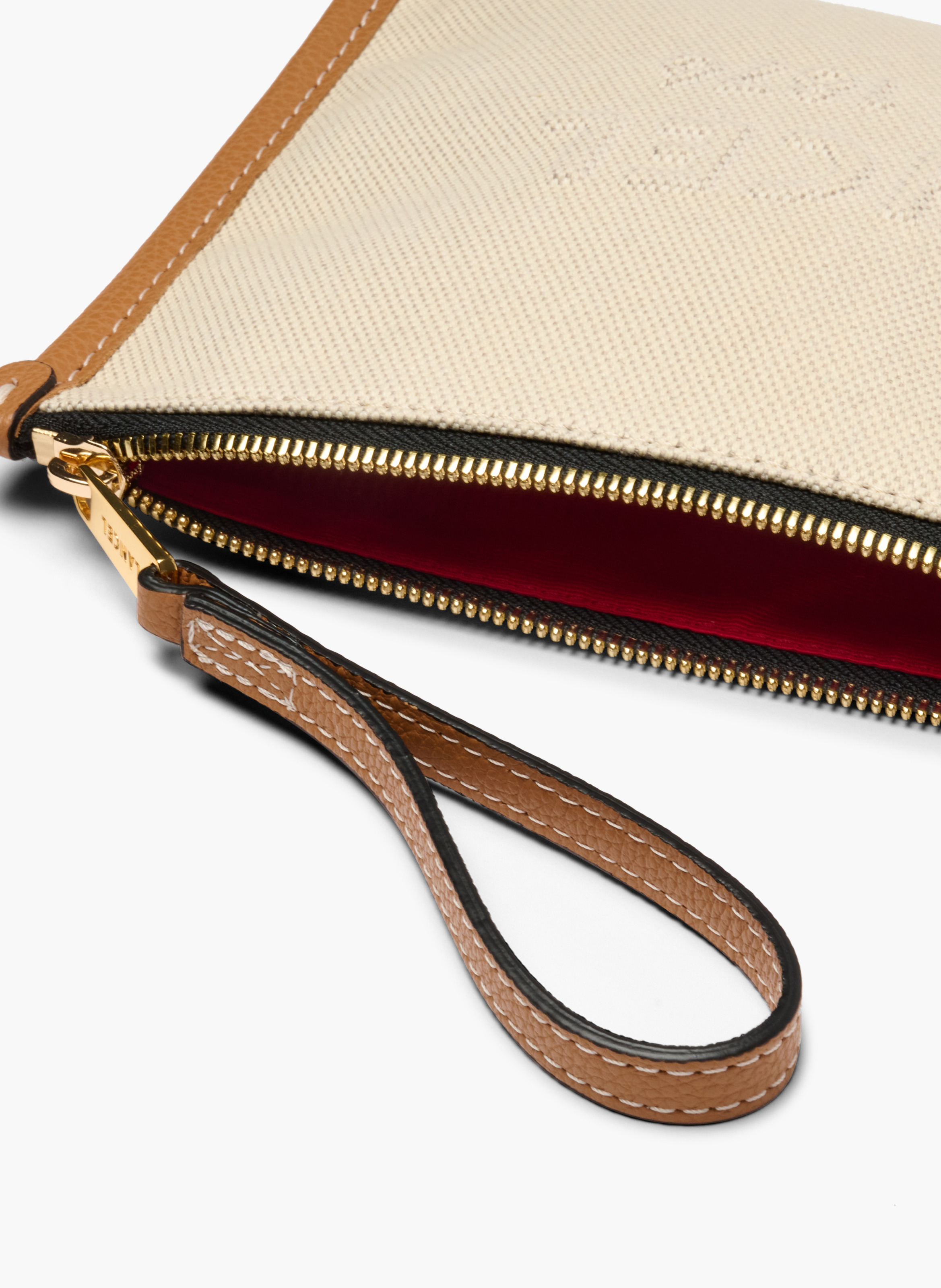 Pochette zippée s jour de lancel en coton LANCEL Beige