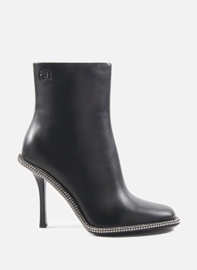 Leather ankle boots with rhinestones ALEXANDER WANG