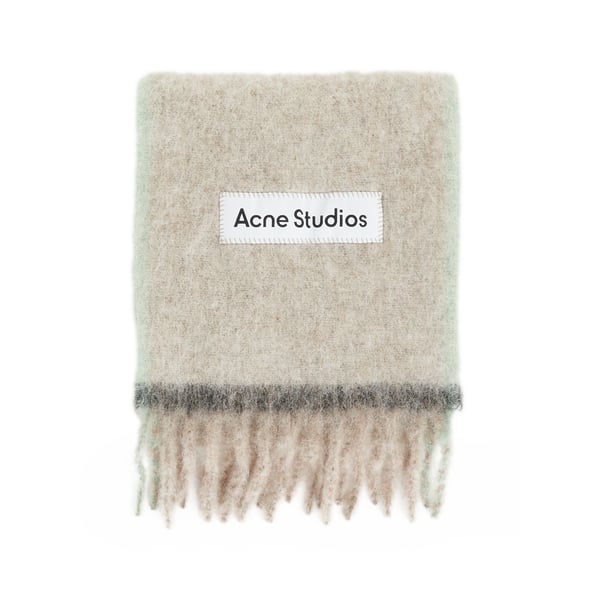Acne Studios Scarf With A Plain And Checked Appearance In Beige