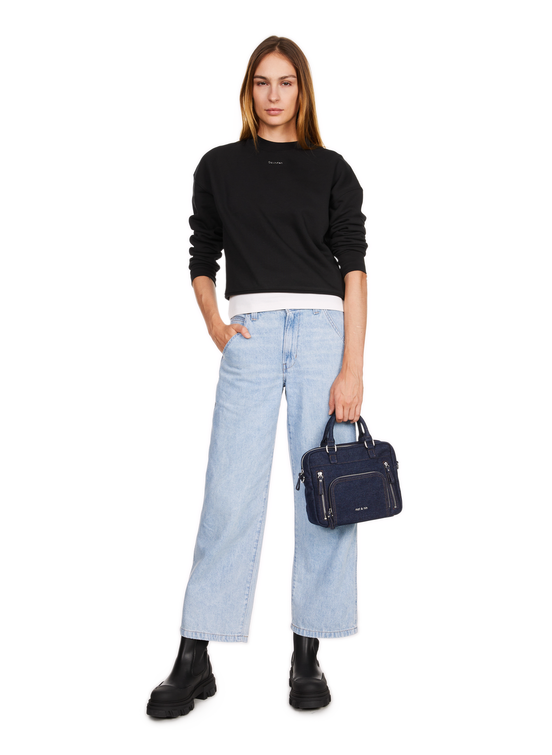 Mini Marcy denim handbag NAT & NIN Blue