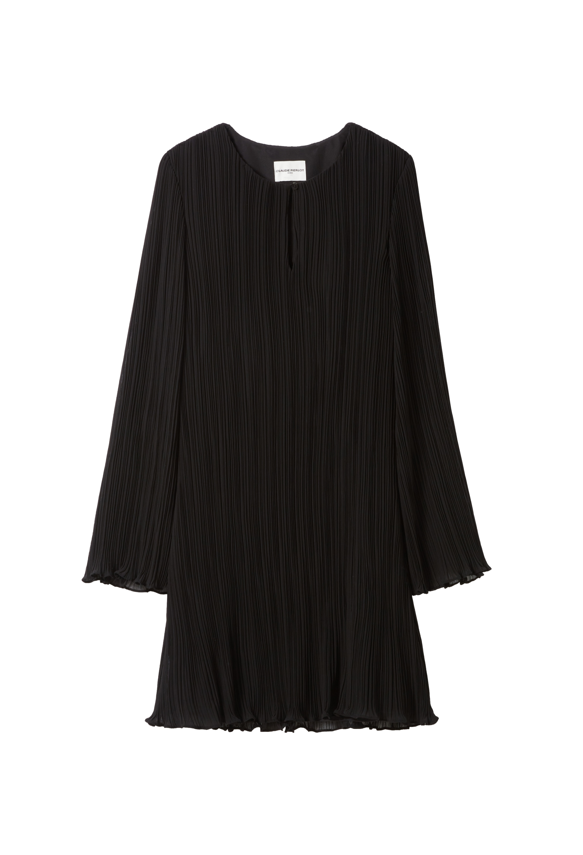 Robe courte col rond plissée CLAUDIE PIERLOT Noir