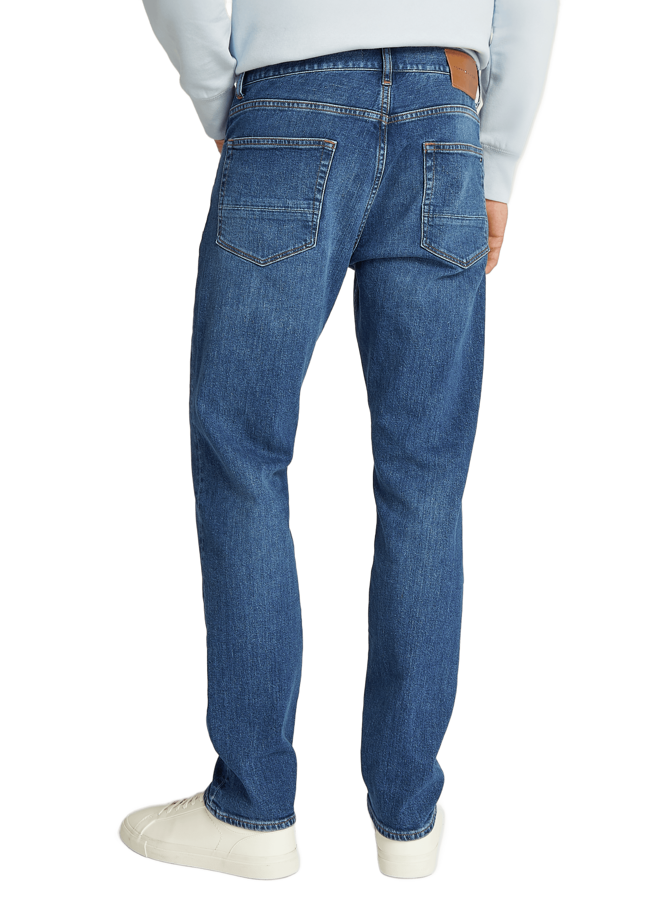 Jean droit en coton mélangé TOMMY HILFIGER Bleu