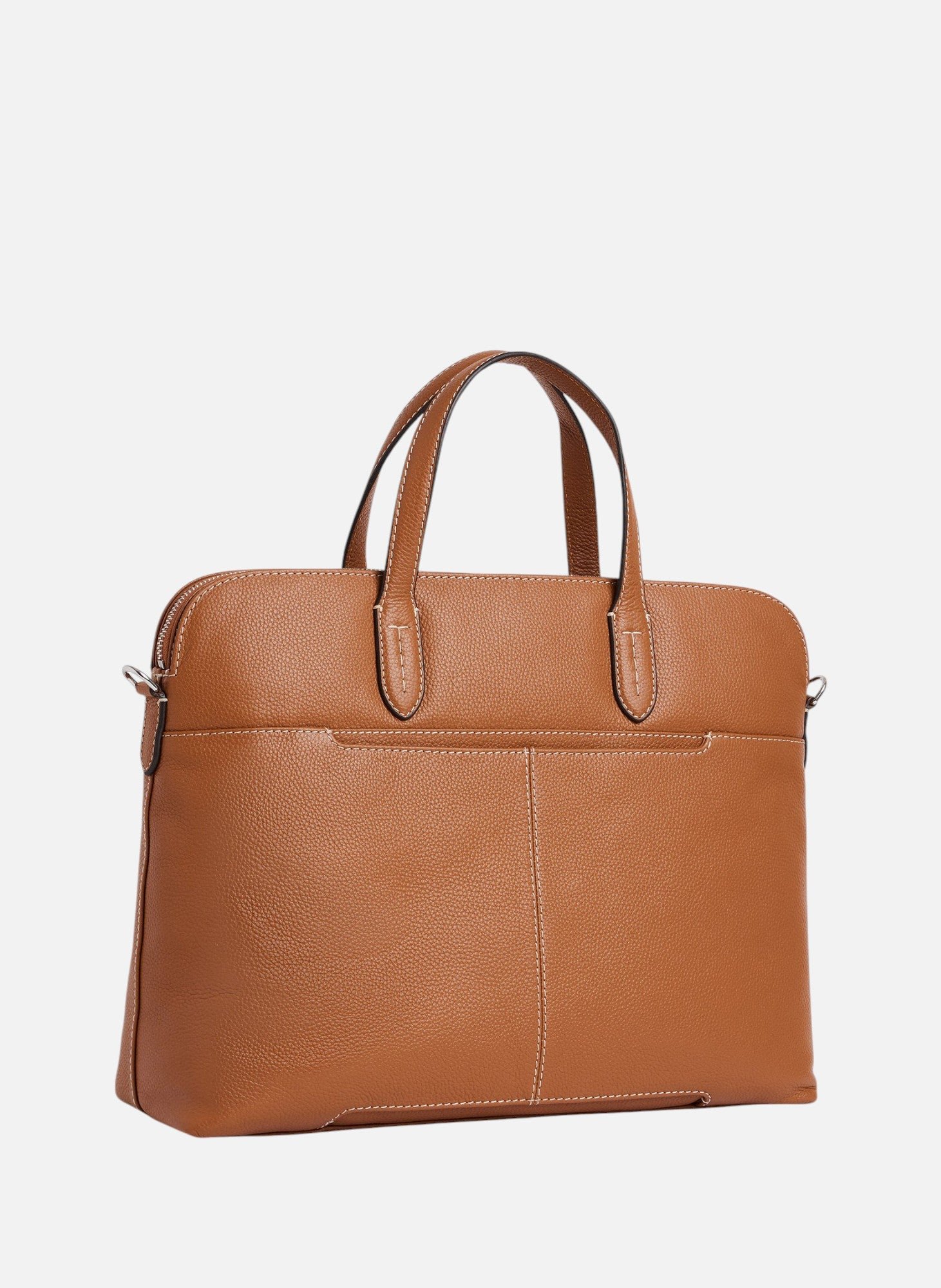 Porte documents 1 soufflet 14" sophie en cuir grainé Marron