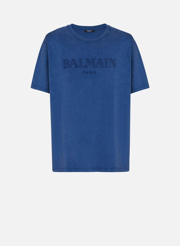 T-shirt ample avec broderie balmain vintage Bleu by BALMAIN BALMAIN T-shirt ample avec broderie balmain vintage Bleu