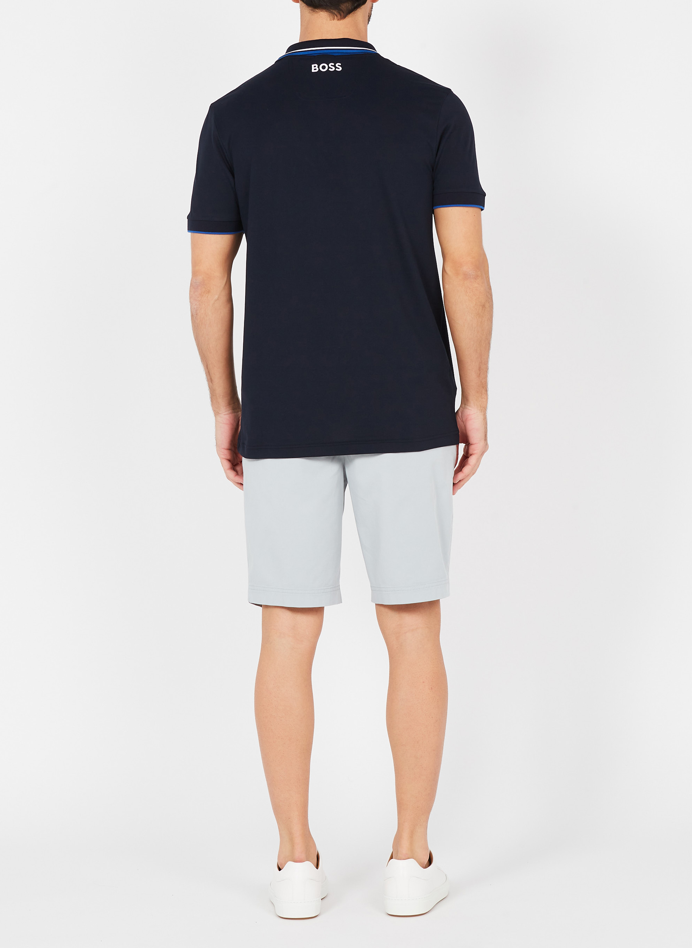 Polo en coton mélangé BOSS Bleu