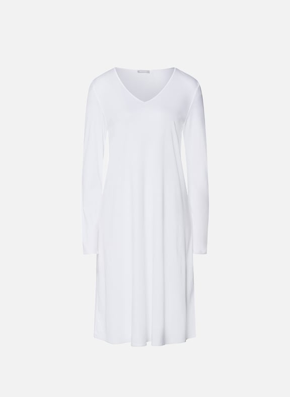 Chemise de nuit en coton Blanc by HANRO HANRO Chemise de nuit en coton Blanc