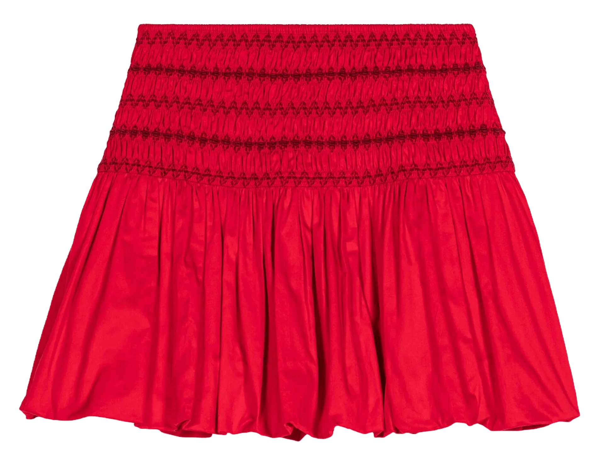 Jupe courte évasée élastiquée MAJE Rouge