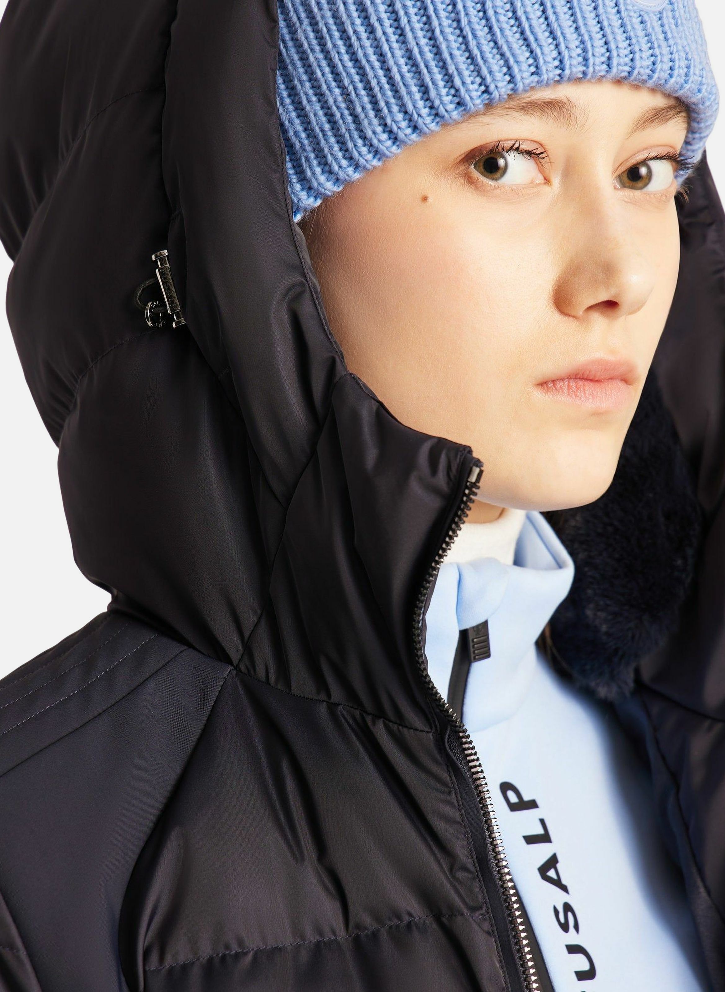 Veste de ski maela col capuche coupe regular FUSALP Bleu