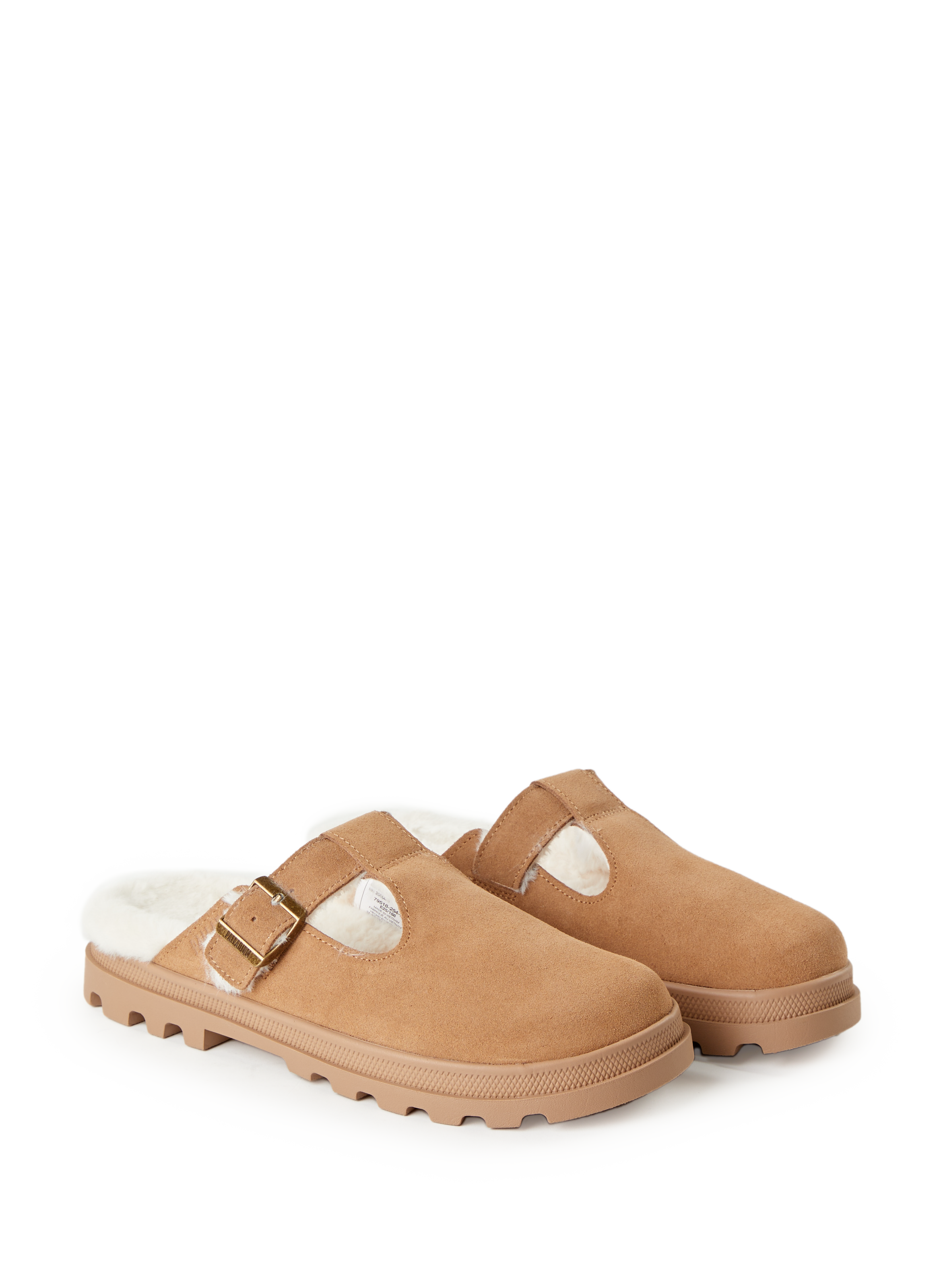 Mules intérieur fourrure en cuir PALLADIUM Marron