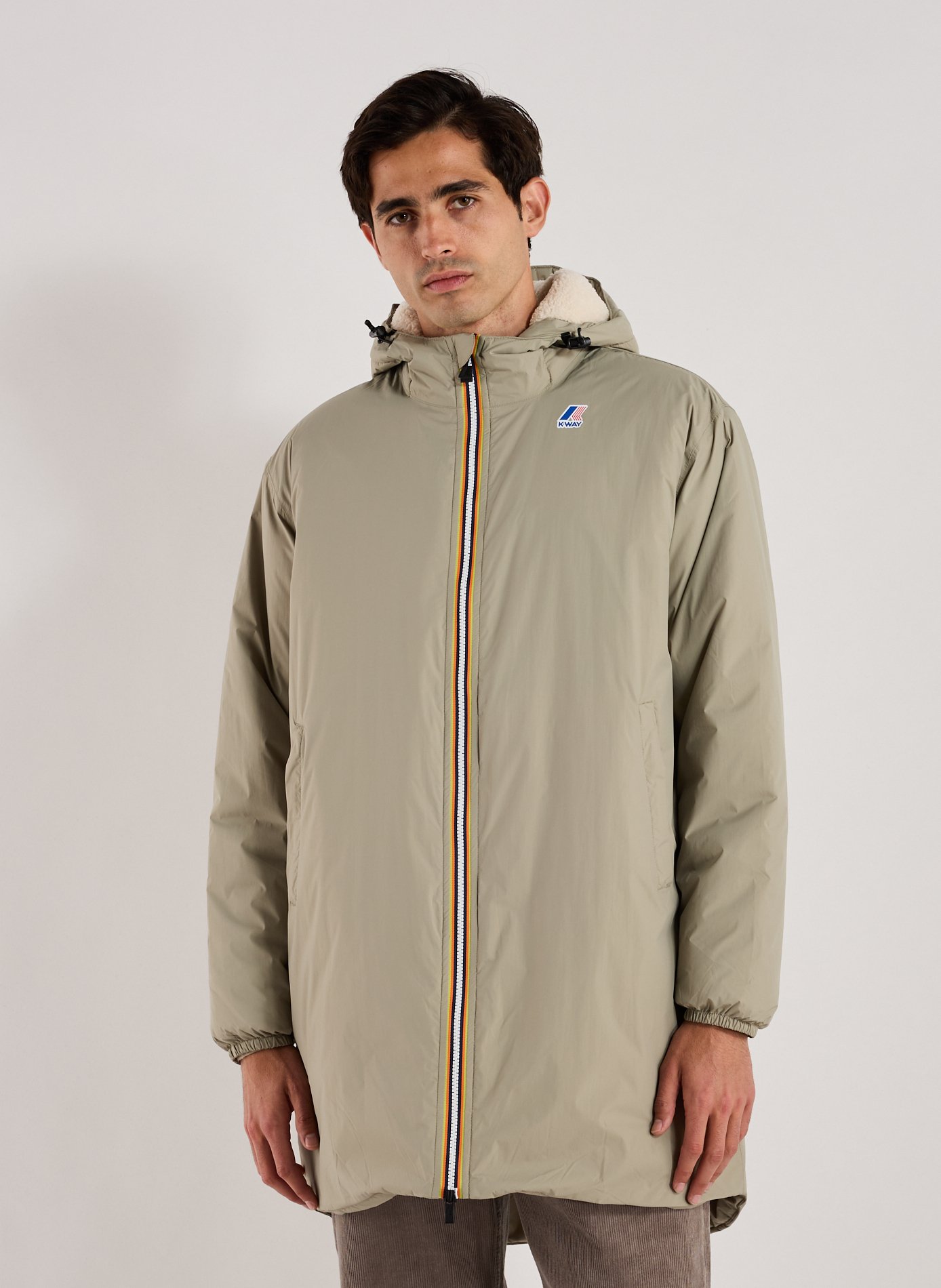 Mid-length hooded jacket K-WAY Green