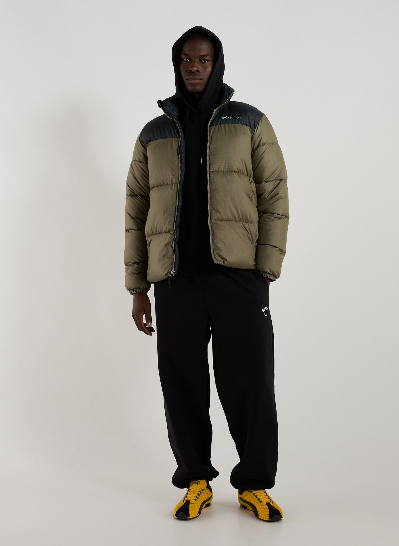 Quilted two-tone puffer jacket COLUMBIA Green