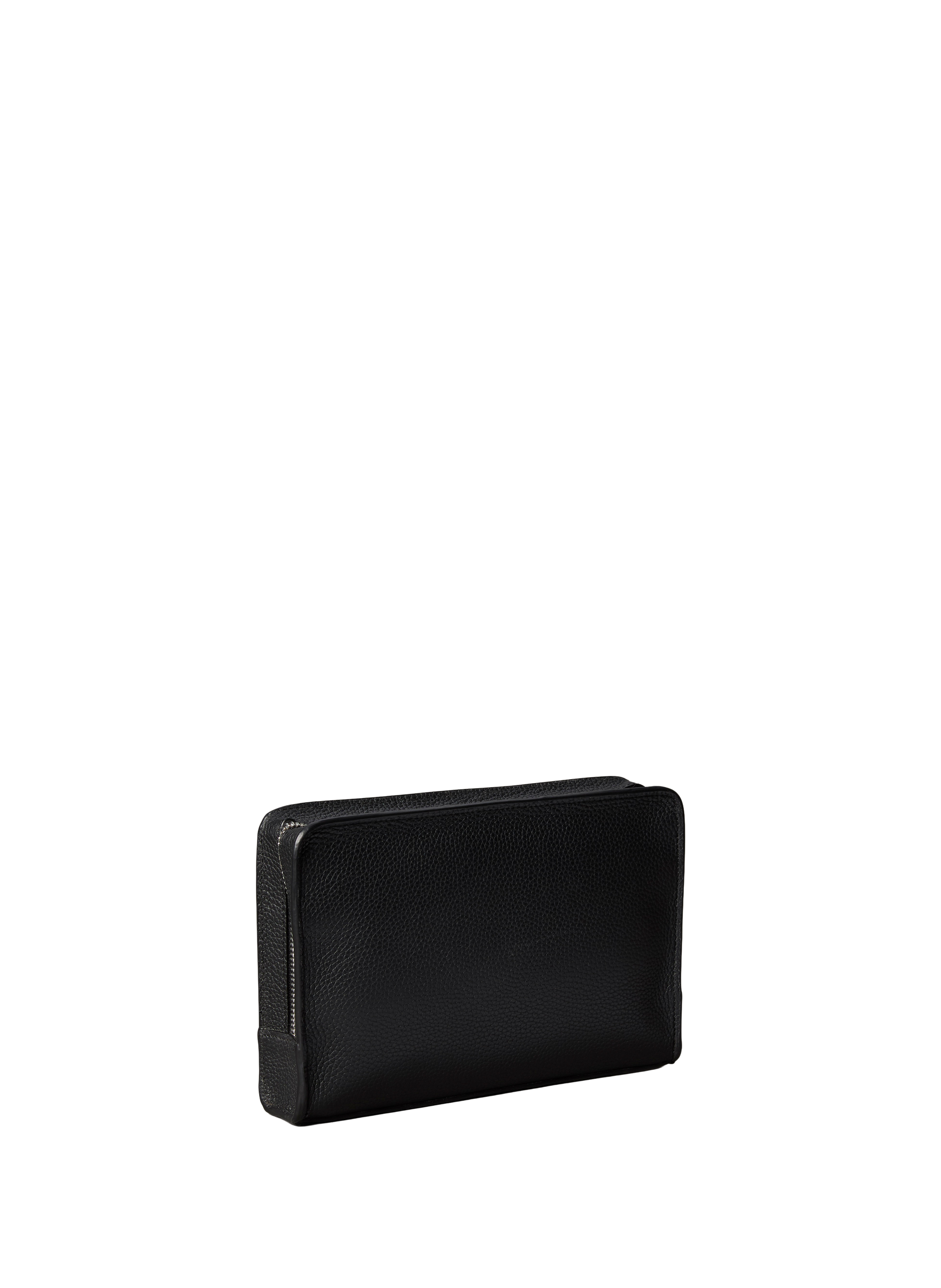 Zippered faux leather clutch CALVIN KLEIN Black