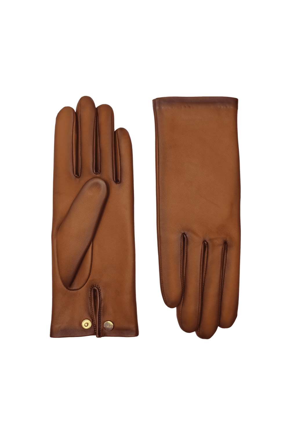Gants olga femme cuir doublés soie AGNELLE Marron