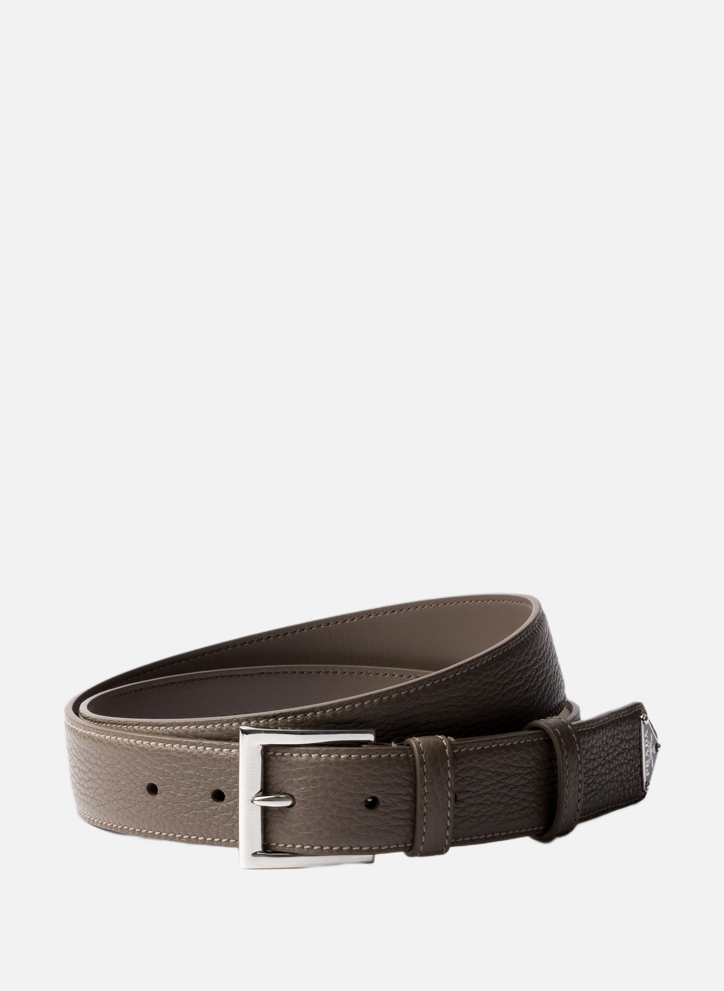 Ceinture en cuir PRADA Gris