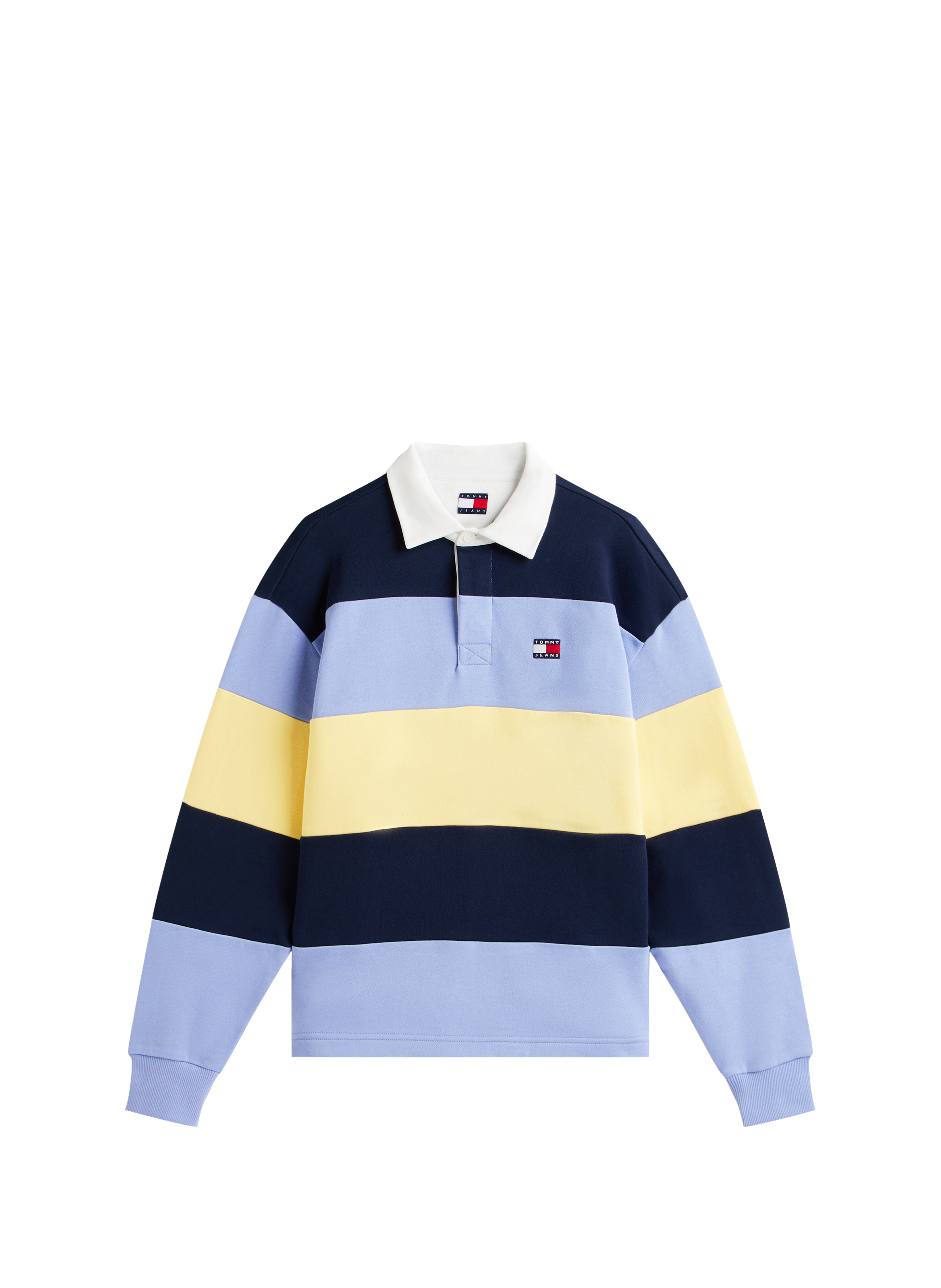 Long-sleeved striped cotton polo shirt TOMMY HILFIGER Blue