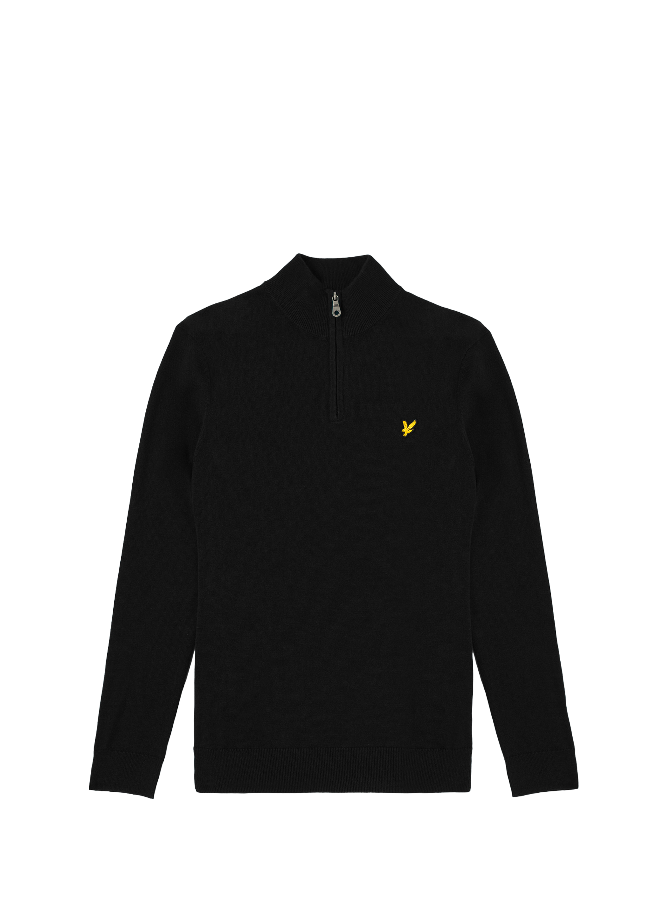 LYLE & SCOTT Pull col zippé en coton Noir