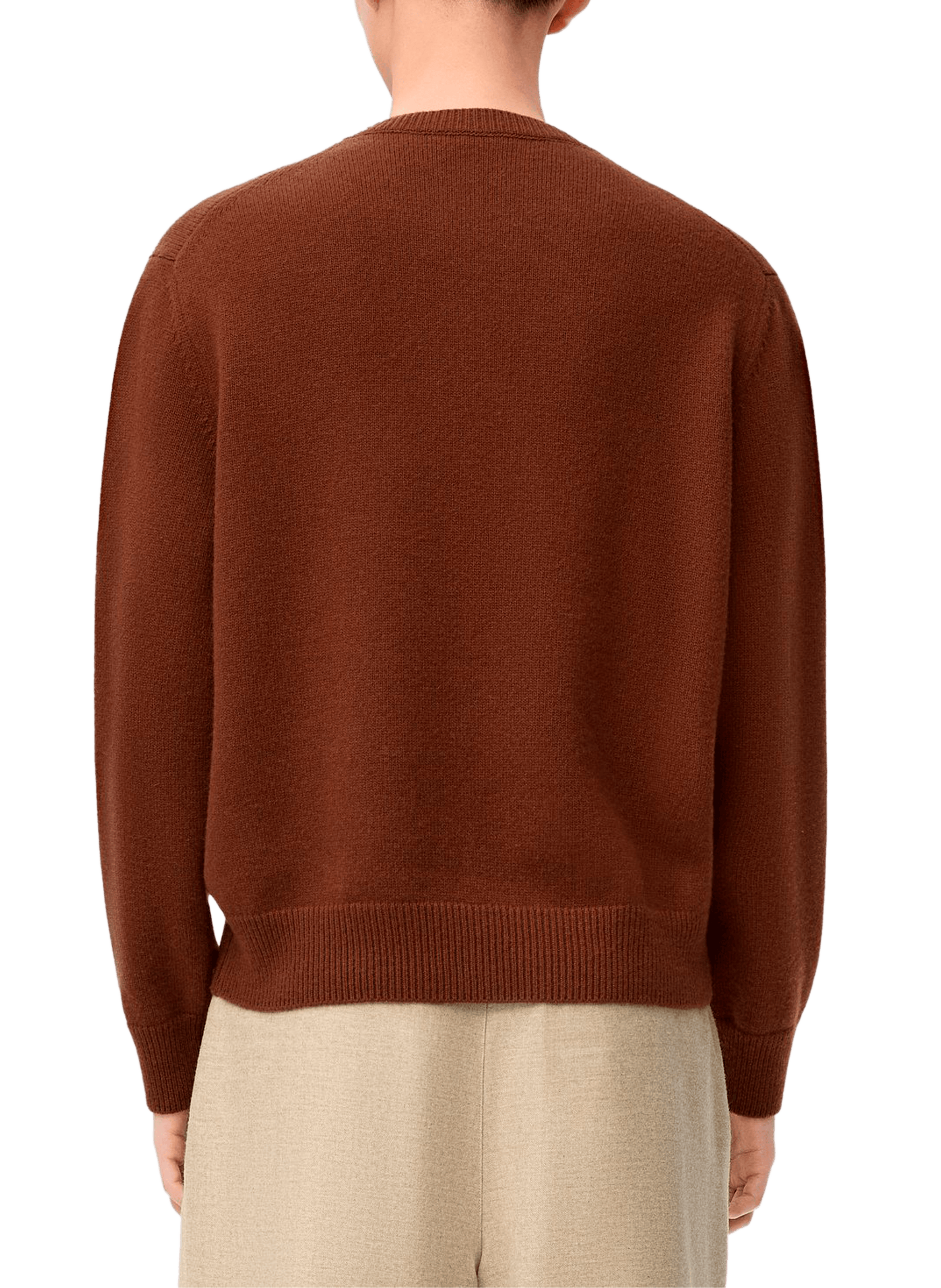 Straight wool embroidered sweater LOEWE Brown