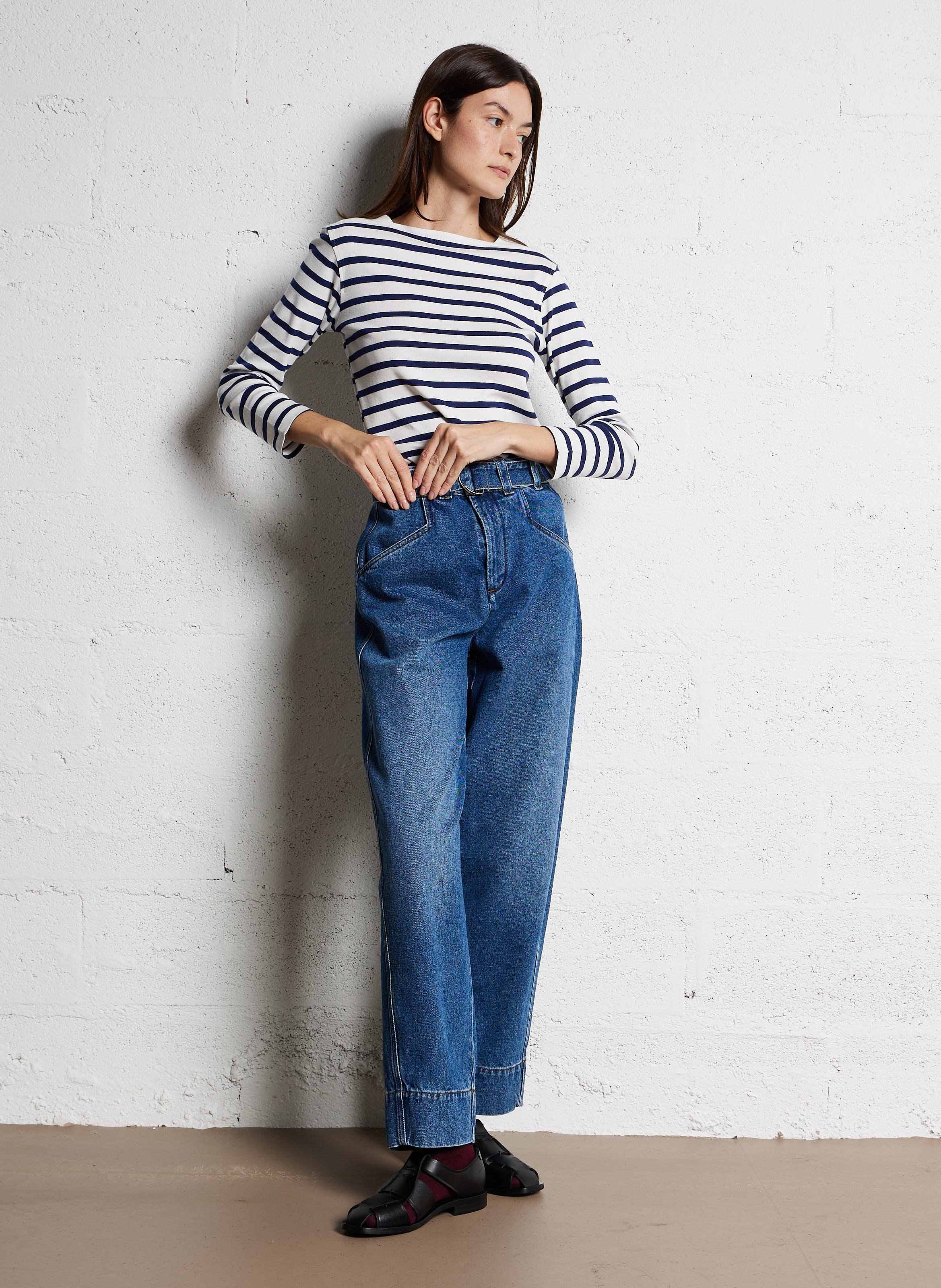 Marinière col bateau en coton katy SOEUR Bleu