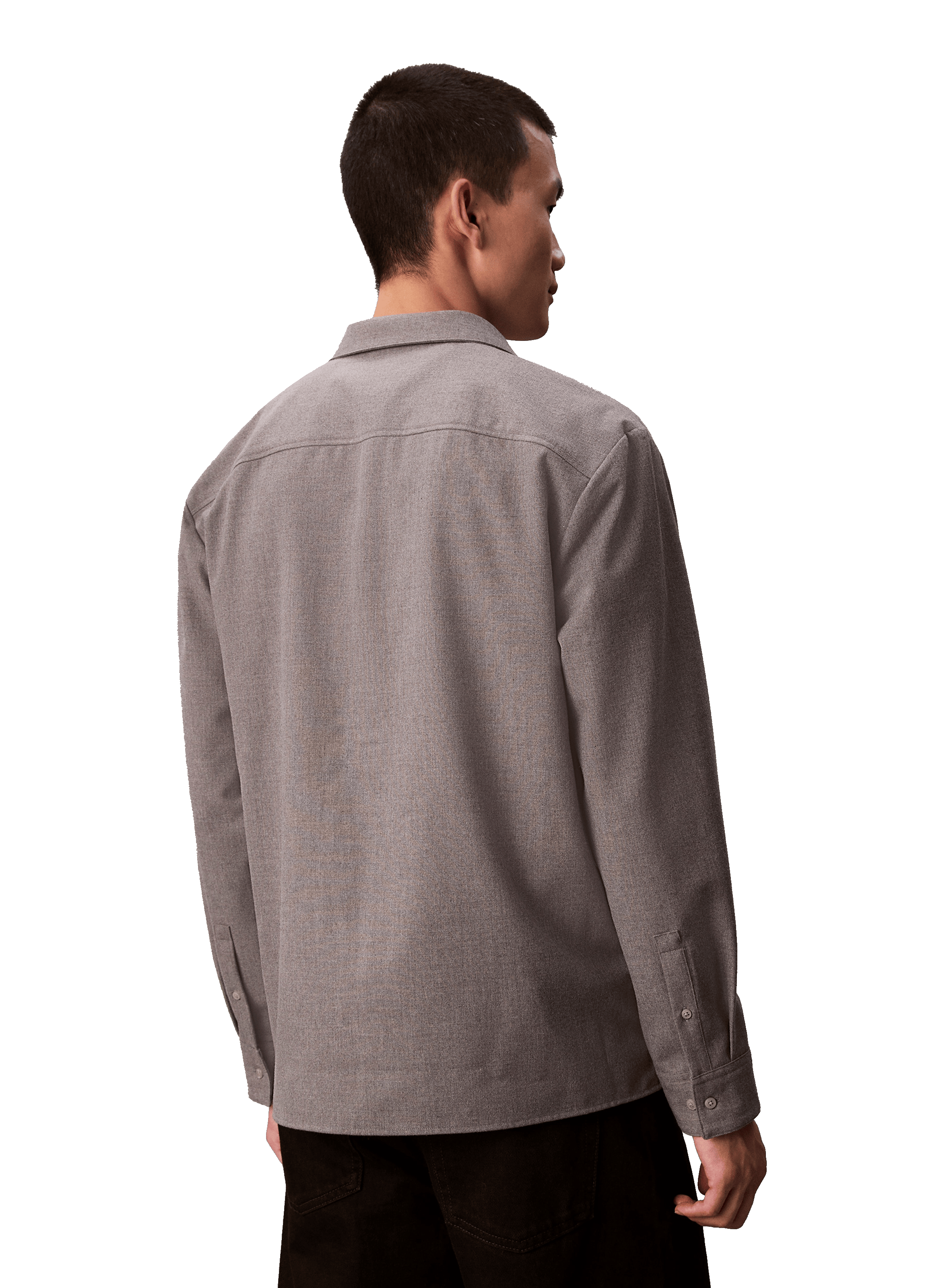 Straight shirt in blended wool CALVIN KLEIN Grey