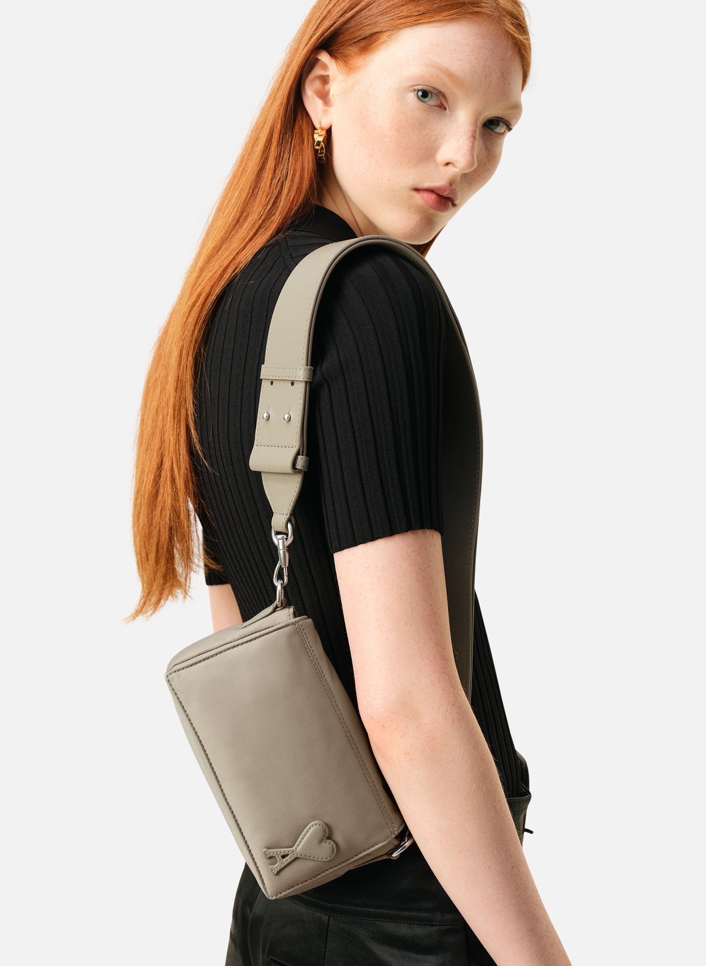 Sac Lunch Box Marcel En Nylon Ouatiné unisexe AMI PARIS Gris