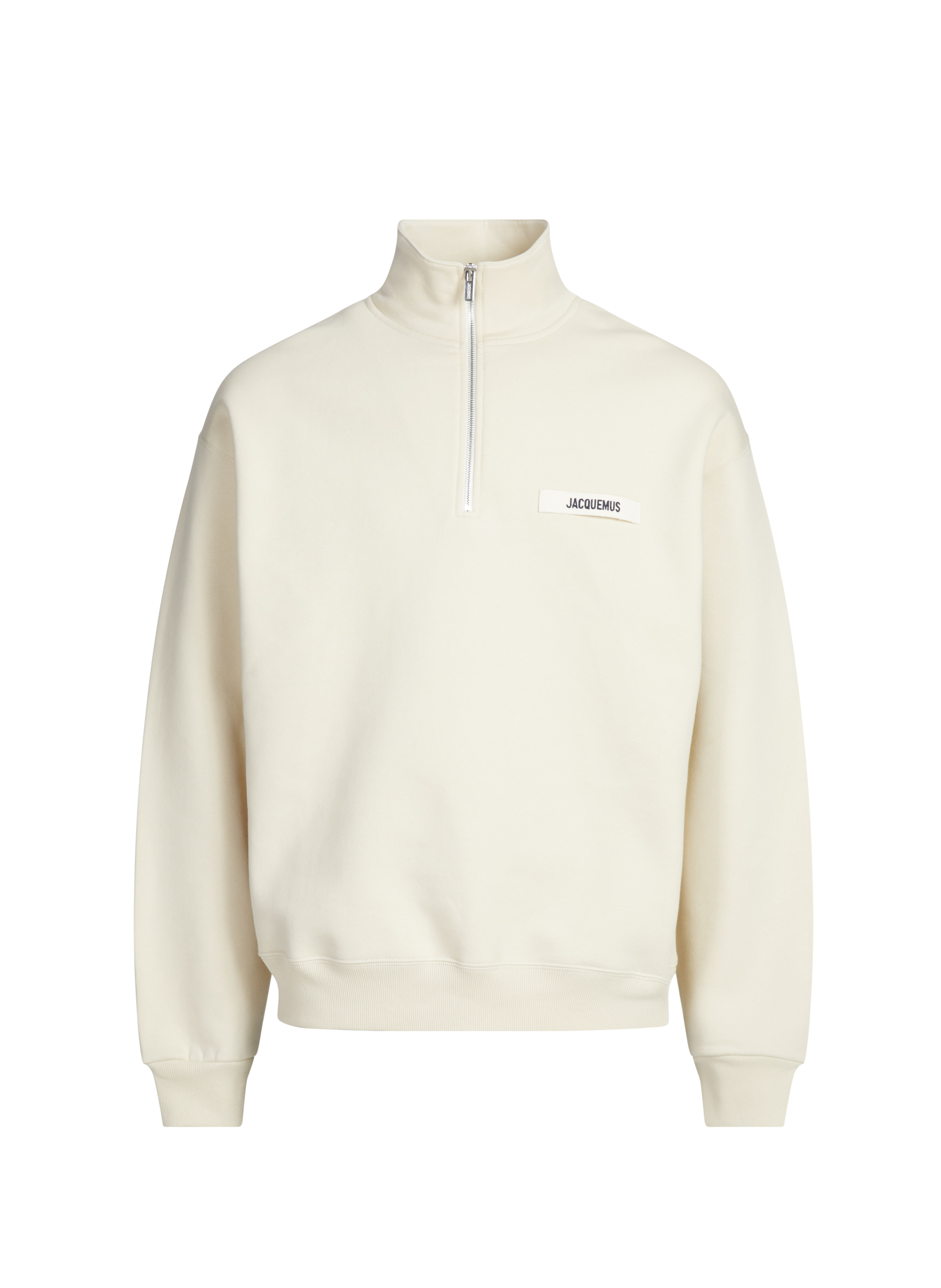 Sweat à col zippé camionneur Gros Grain en coton JACQUEMUS Beige