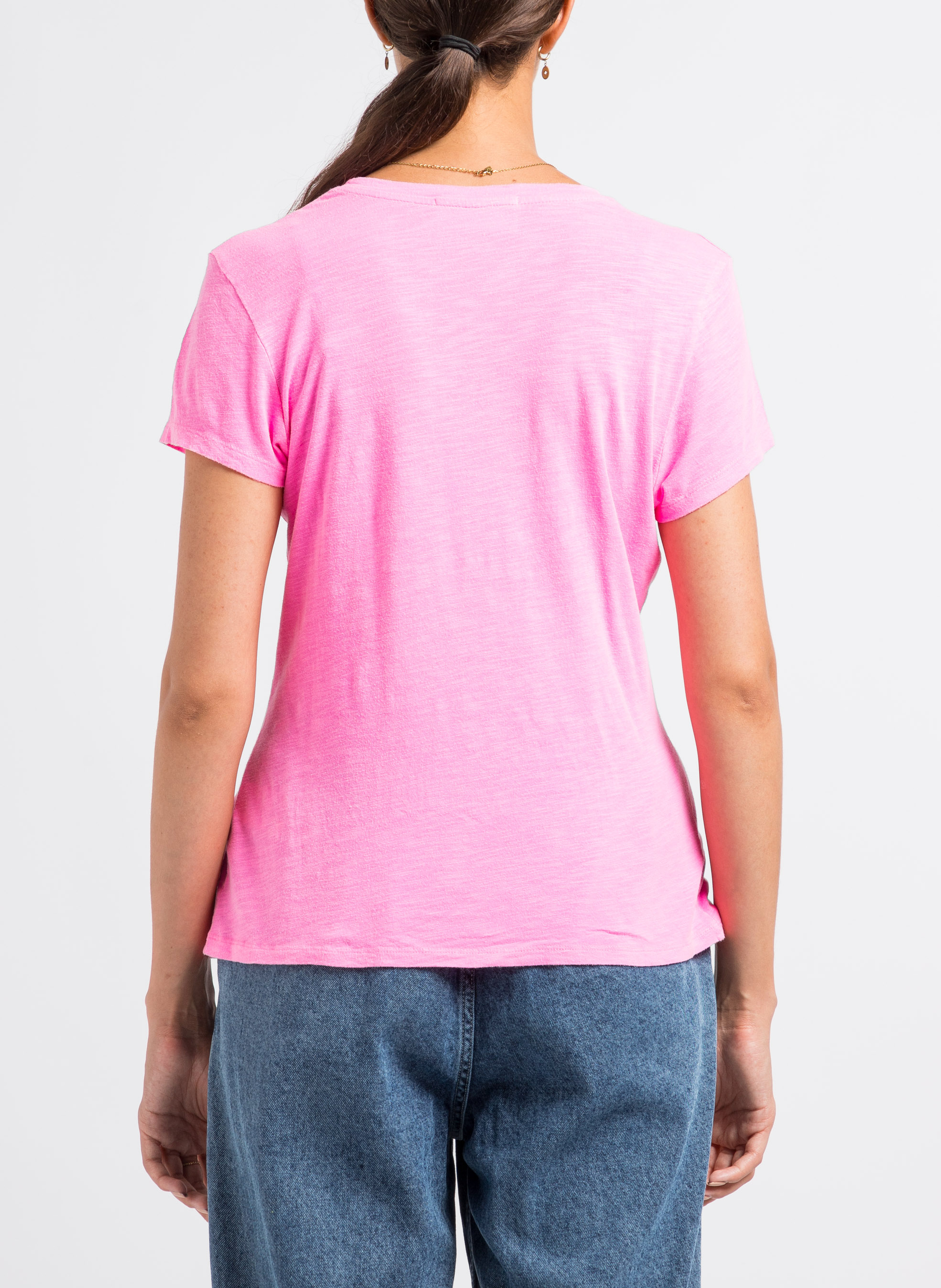 Tee-shirt col rond en coton mélangé jacksonville AMERICAN VINTAGE Rose