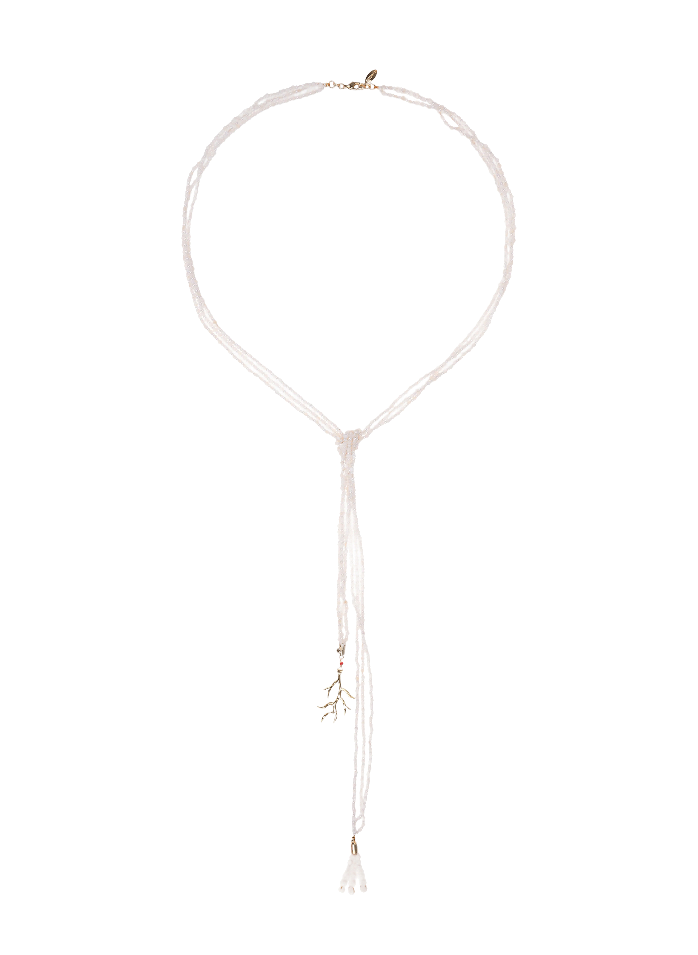 Collier de perles cravate NEPTUN HIPANEMA Blanc