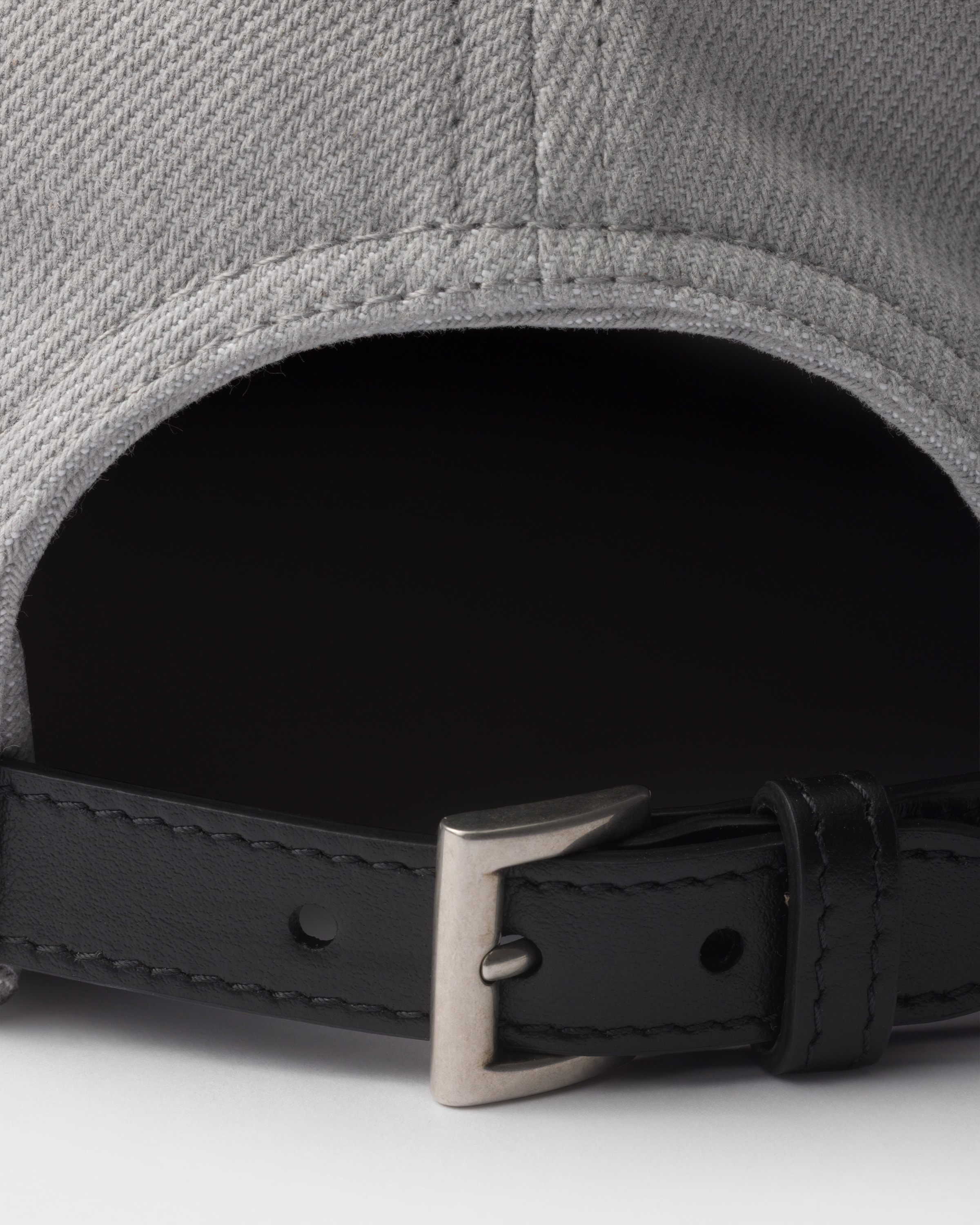 Casquette de baseball en denim PRADA Gris