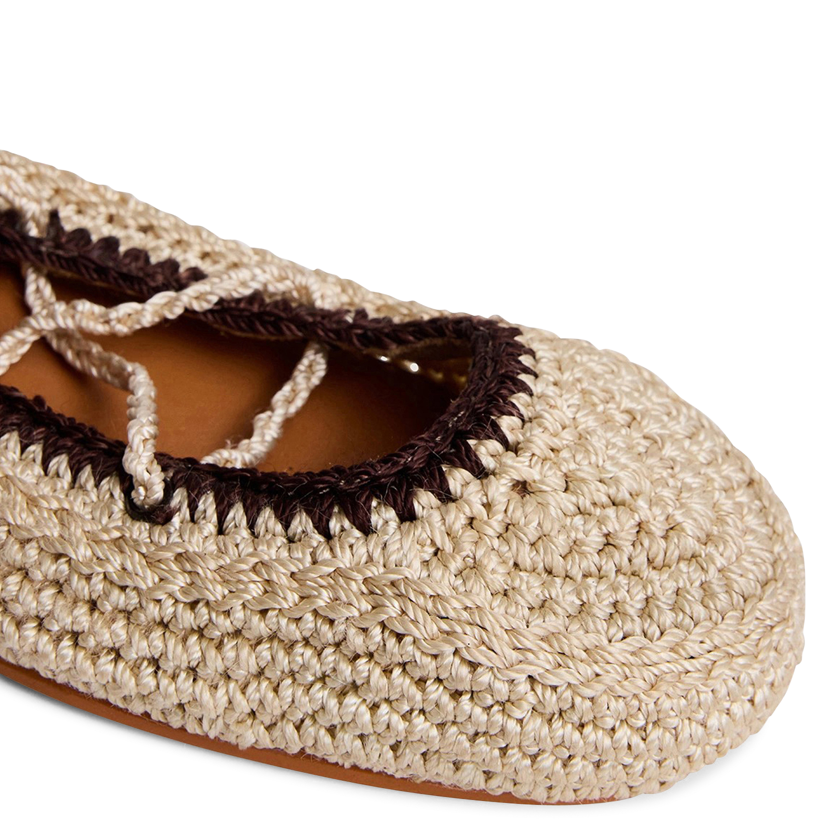 Ballerines plates effet raphia wetov JONAK Beige