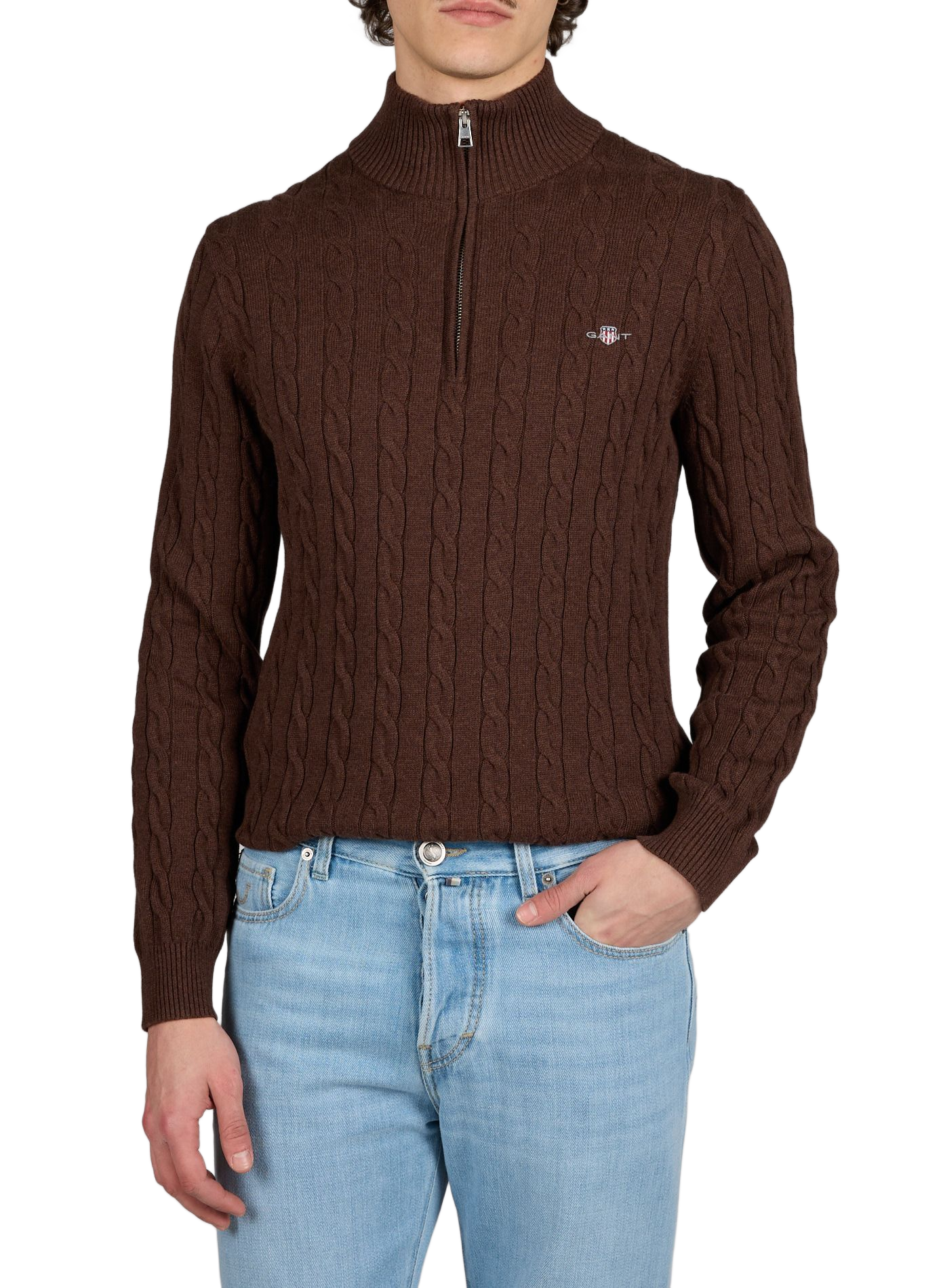 Cotton jumper GANT Brown