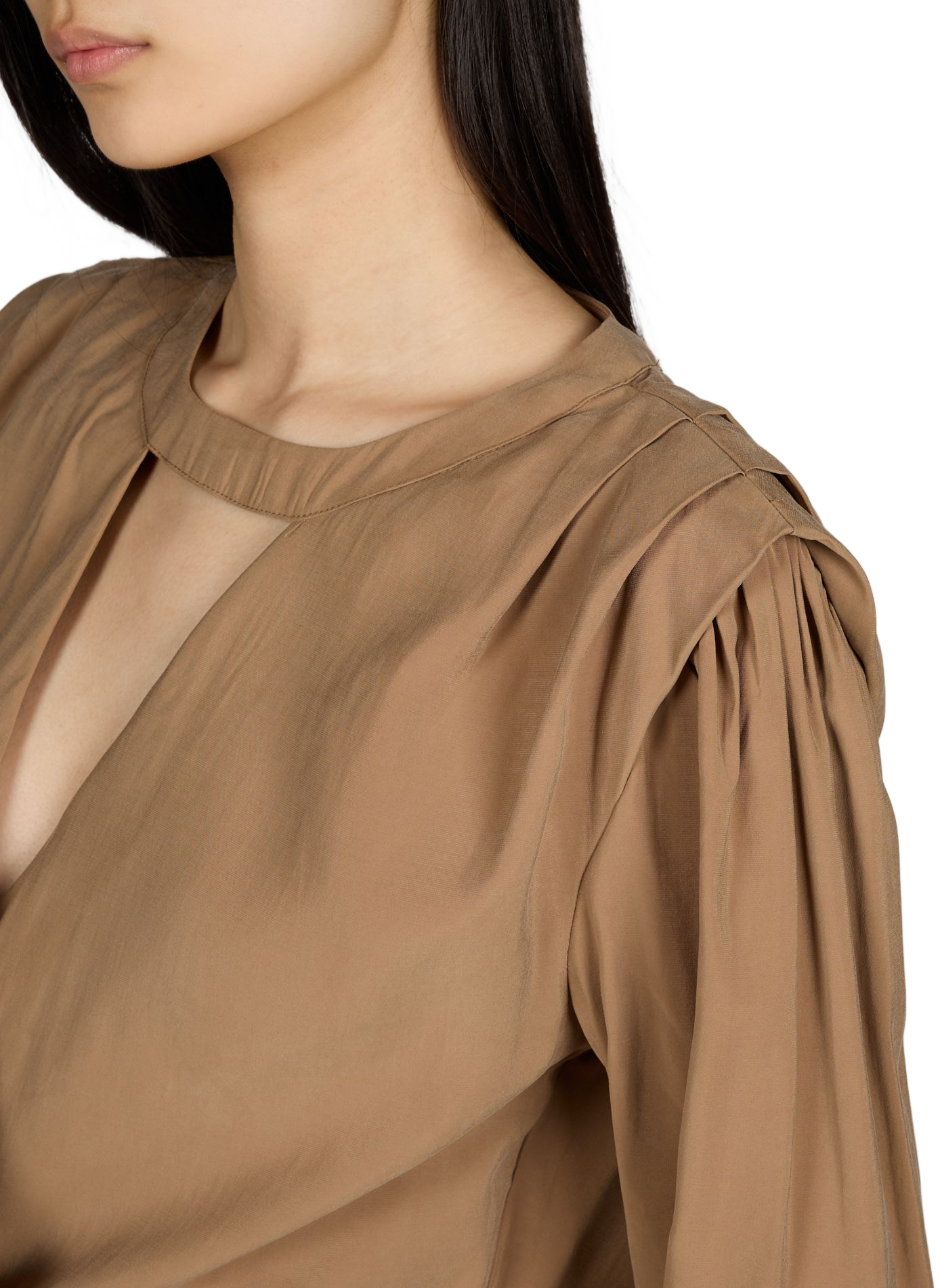 Blouse à col rond ROUGE EDIT Marron