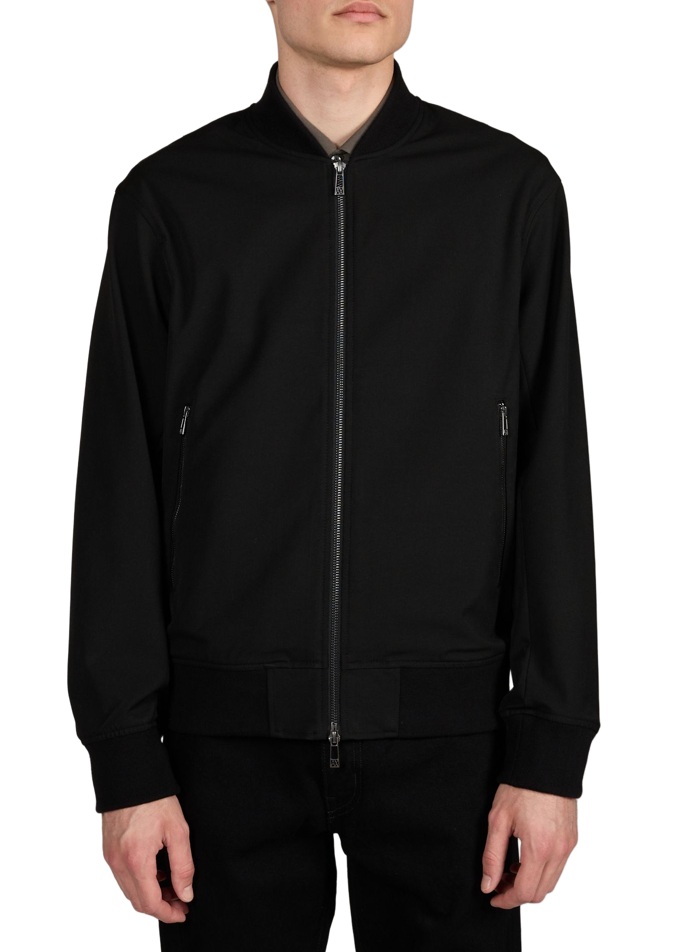 Oversized Teddy Collar Jacket ARMANI EXCHANGE Black