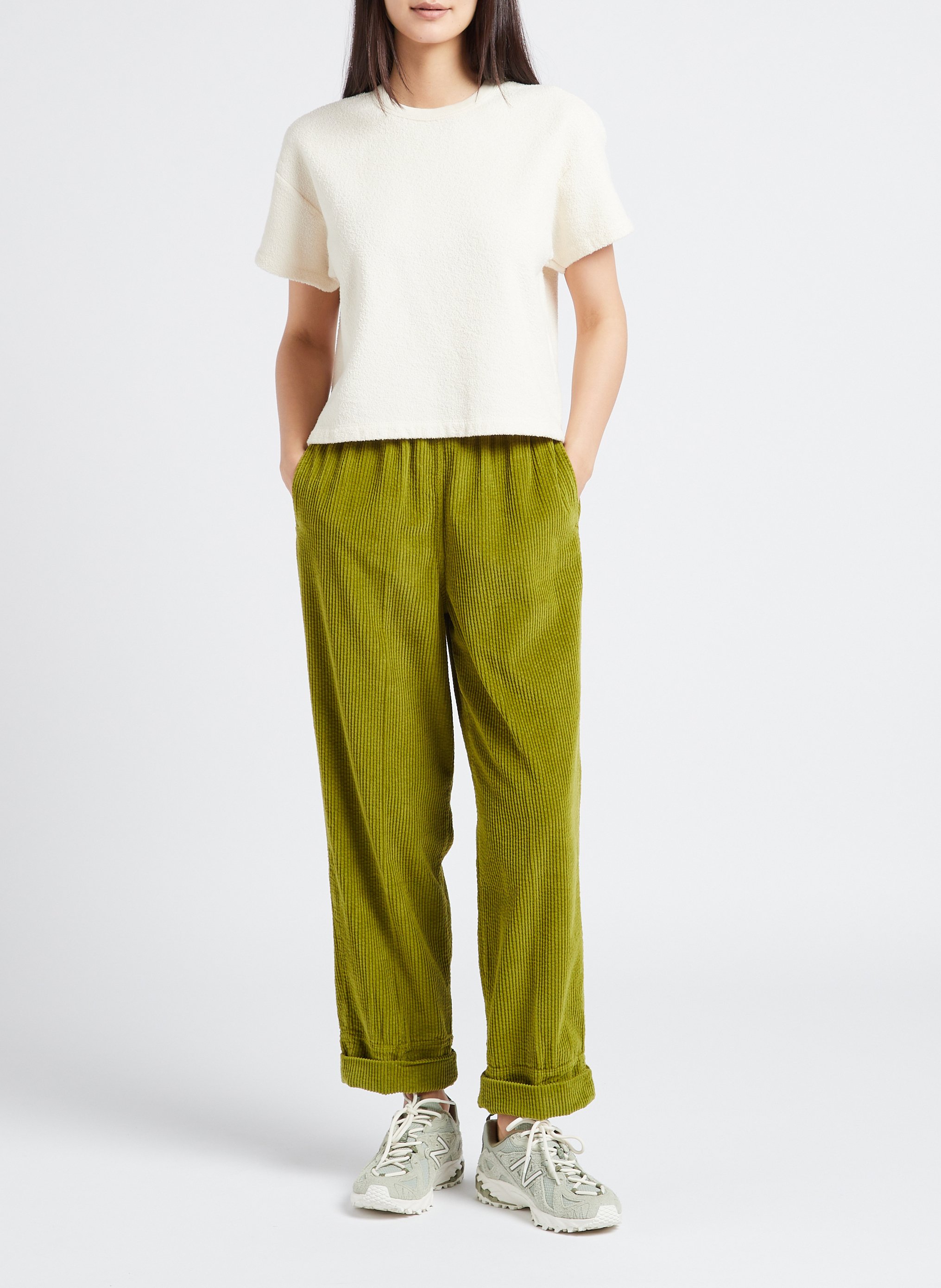 Tee-shirt ample col rond en coton bio bobypark AMERICAN VINTAGE Beige