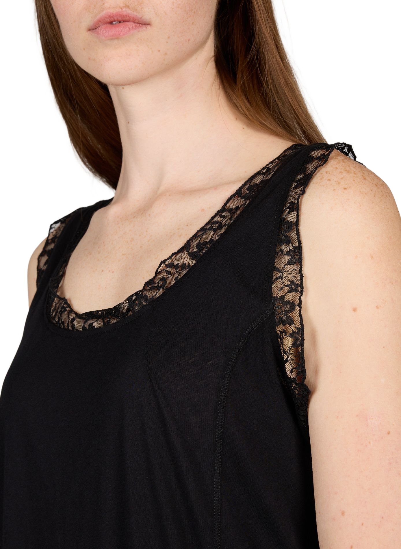 Short dress with lace panels in cotton OUR LEGACY Black