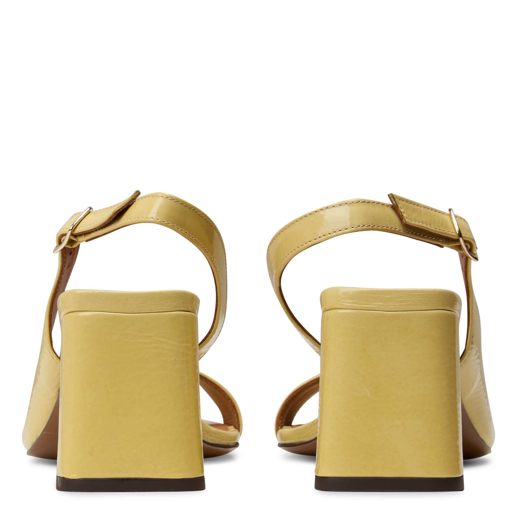 Sandales à talons en cuir vernis n°674 RIVECOUR Jaune