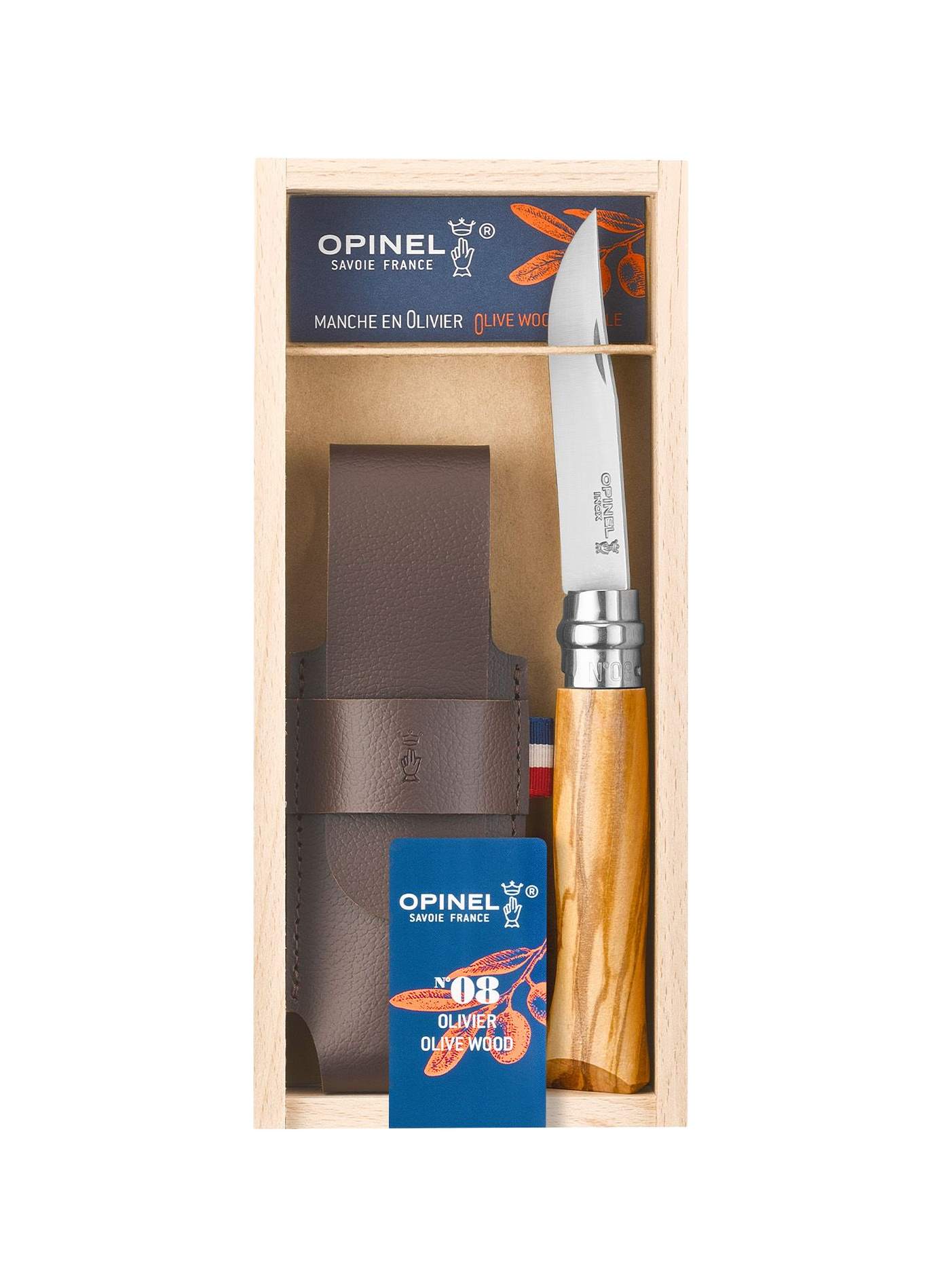 Mäppchenmesser mit Edelstahletui OPINEL Braun