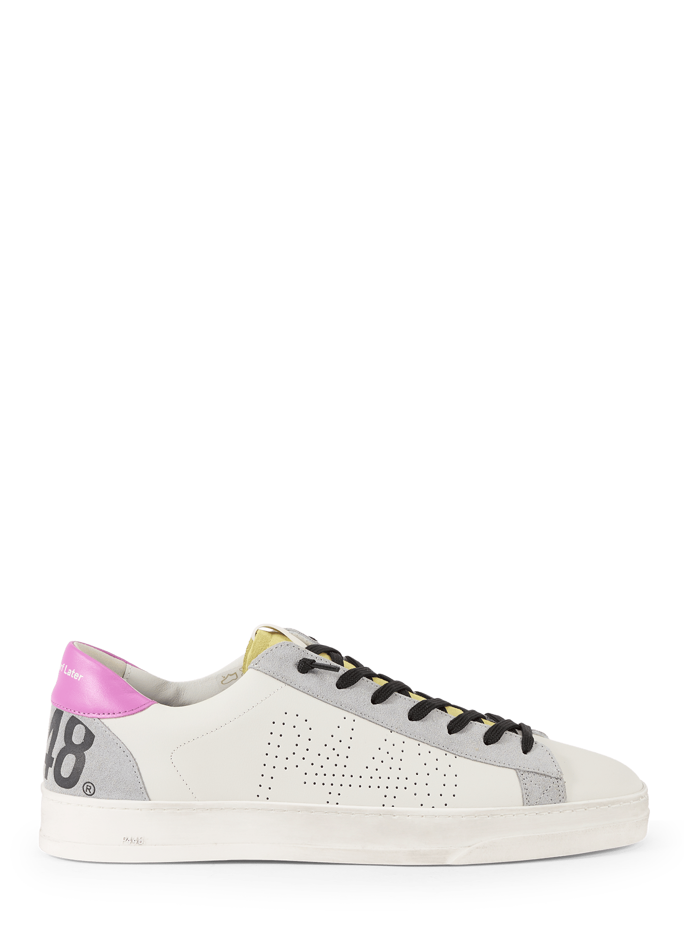 Scarpe da ginnastica con dettagli colorati in pelle P448 Bianco