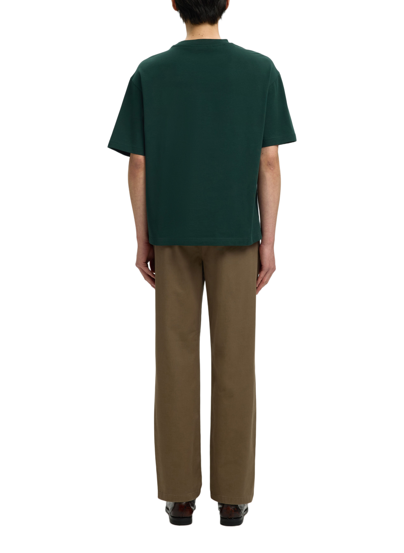Short-sleeve cotton pullover SELECTED Green