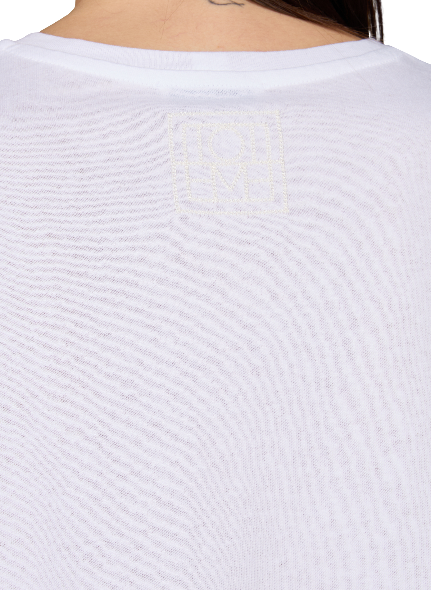 Gerade geschnittenes T-Shirt aus Bio-Baumwolle mit Stickerei TOTEME Weiss