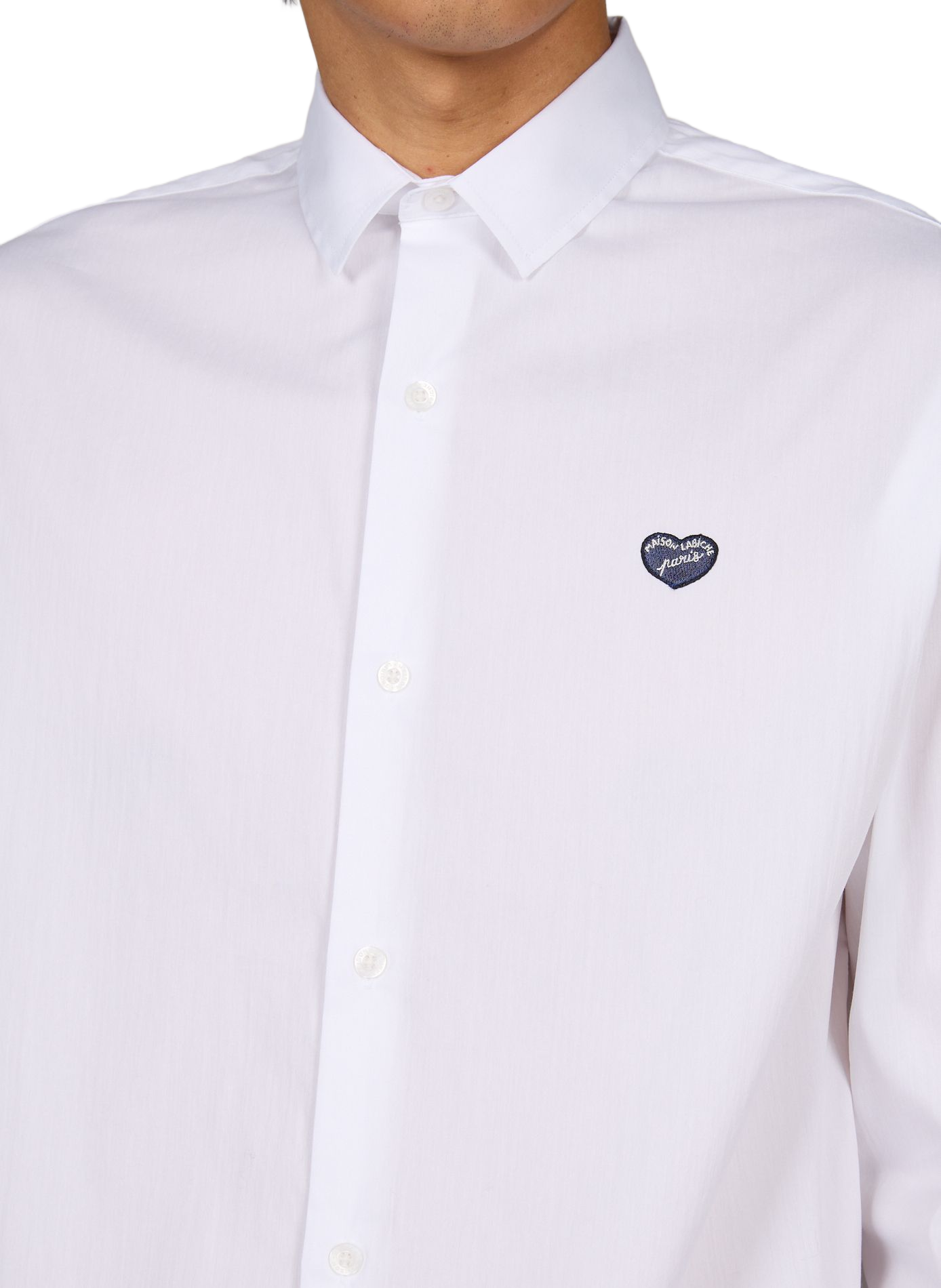 Straight classic collar shirt in blended cotton MAISON LABICHE White