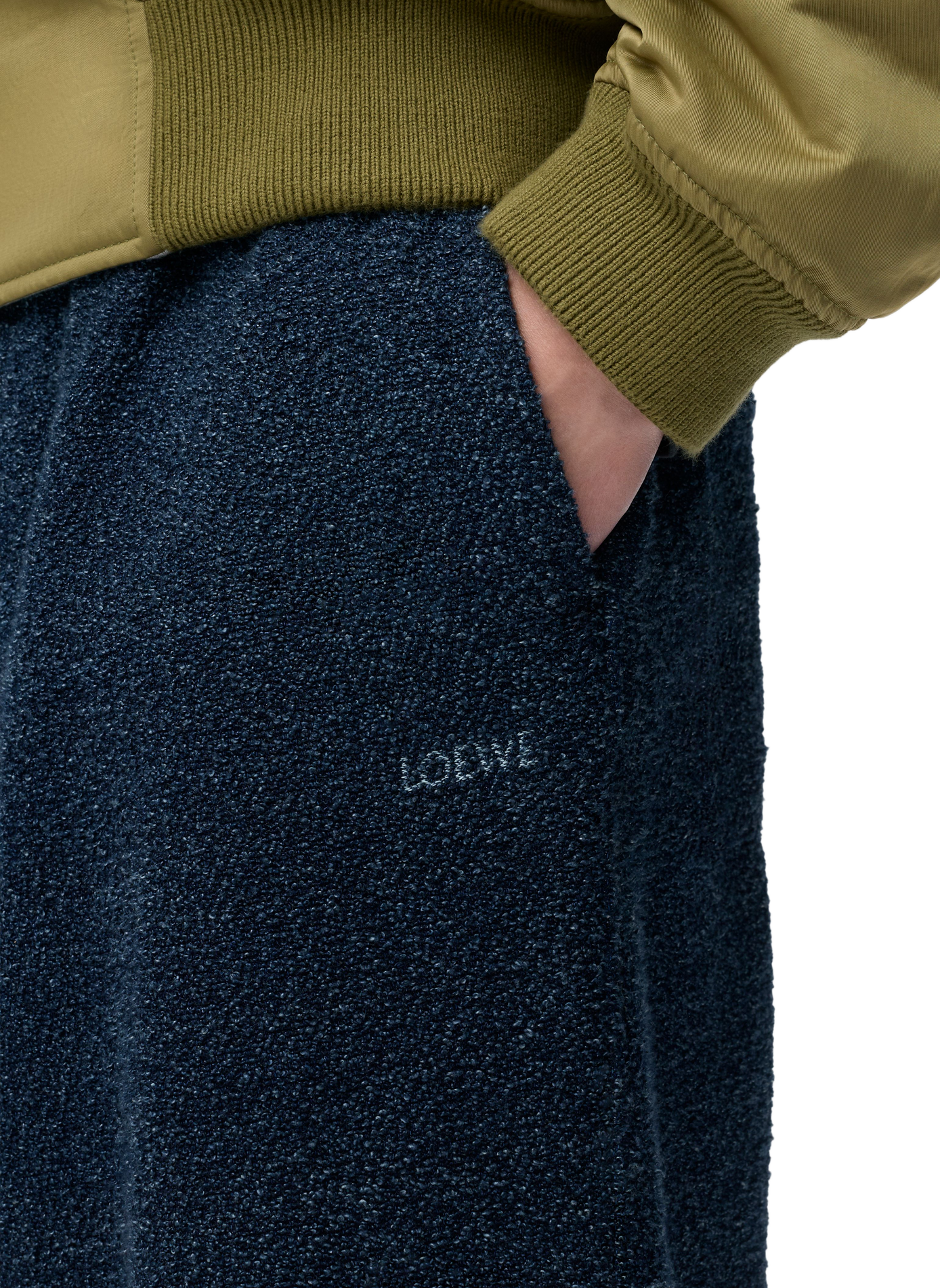 Wide-leg drawstring denim pants LOEWE Blue