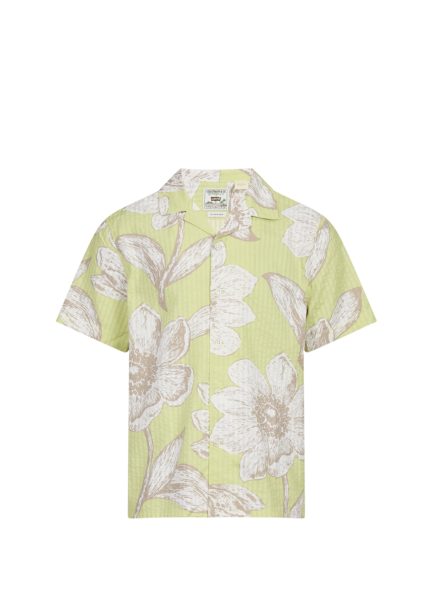 Straight printed shirt in blended cotton LEVI'S Green