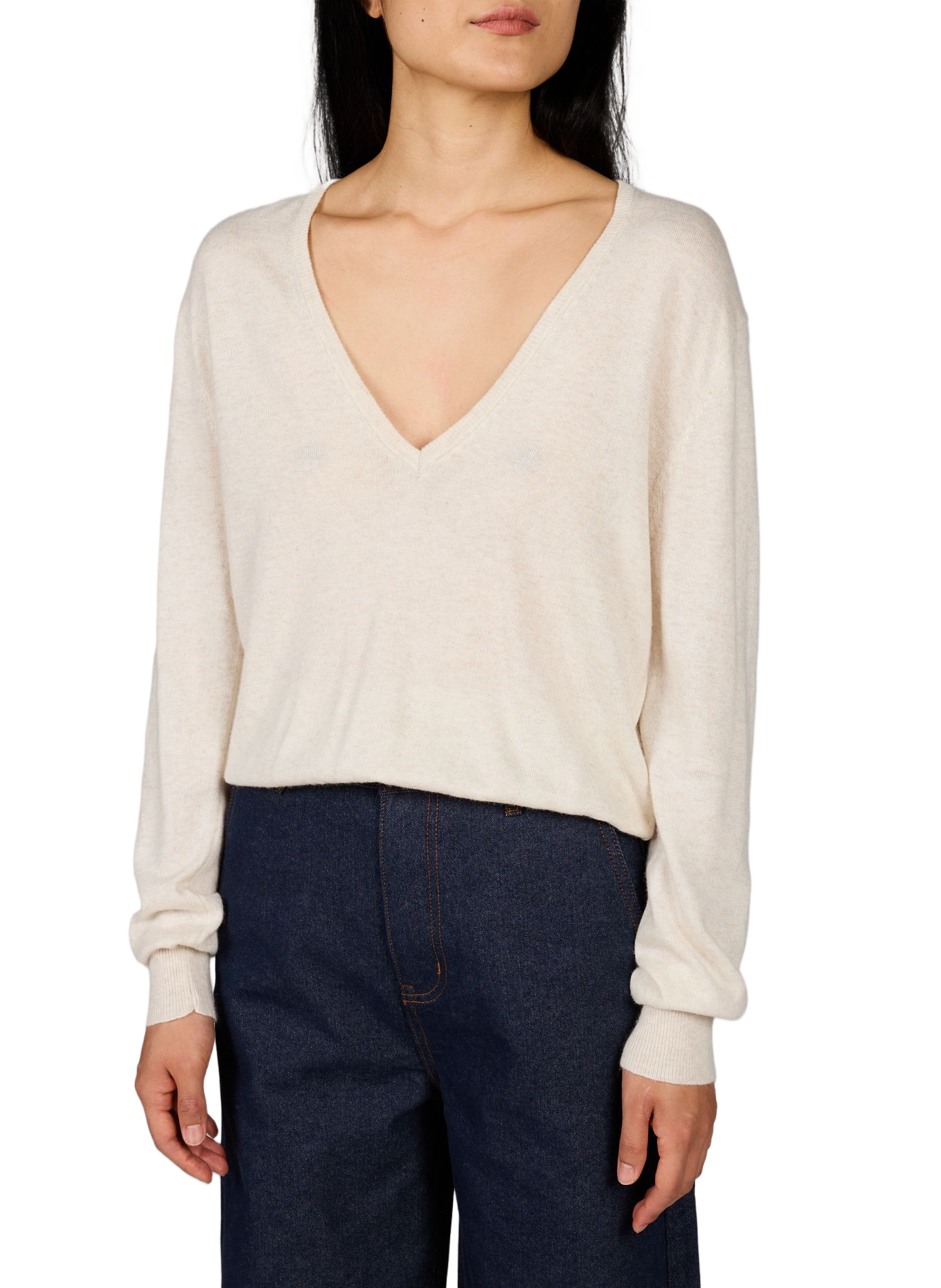 V-Ausschnitt-Pullover ARTLOVE Beige
