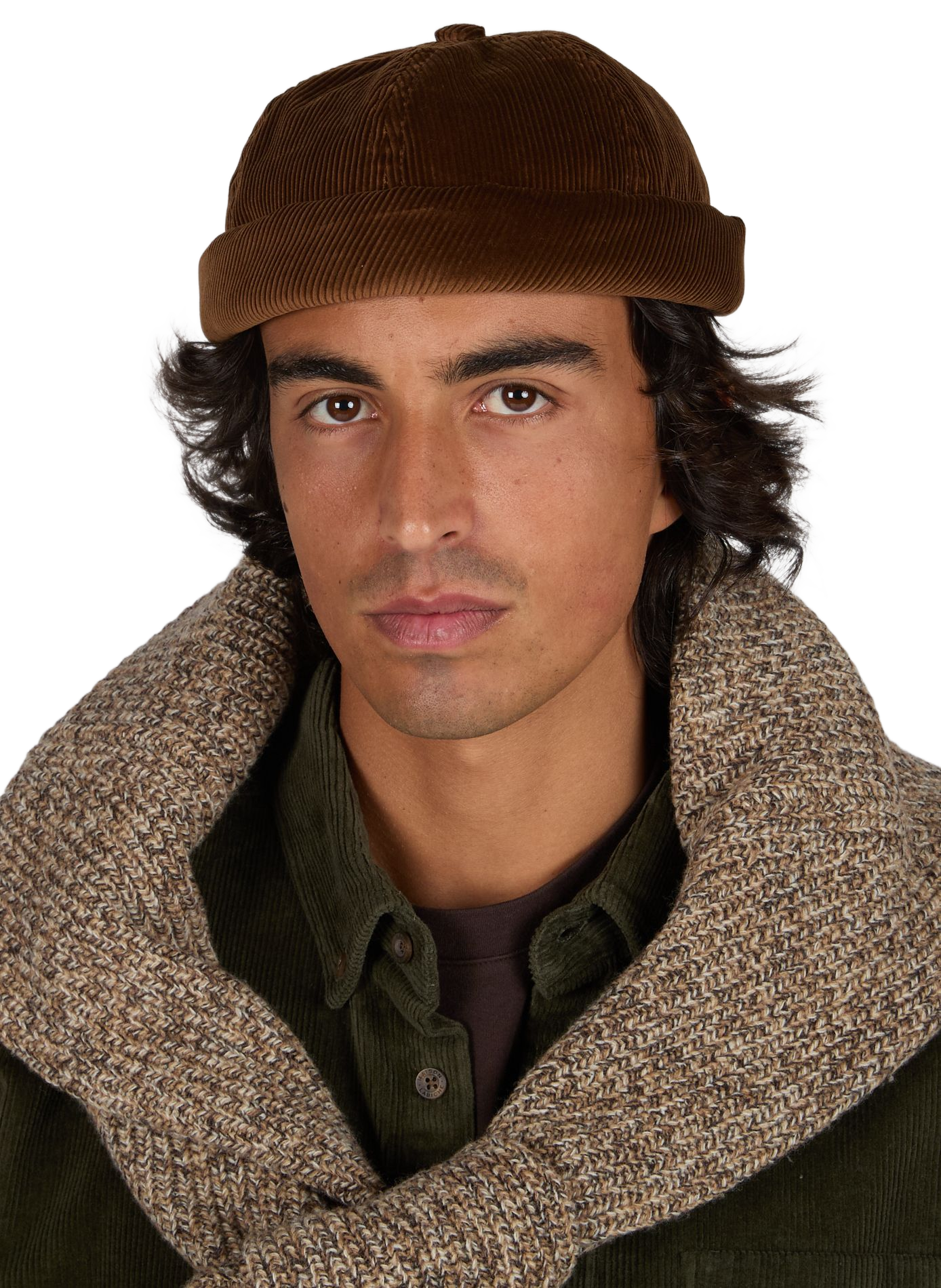 Velvet Corduroy Cotton Hat BETON CIRE Brown
