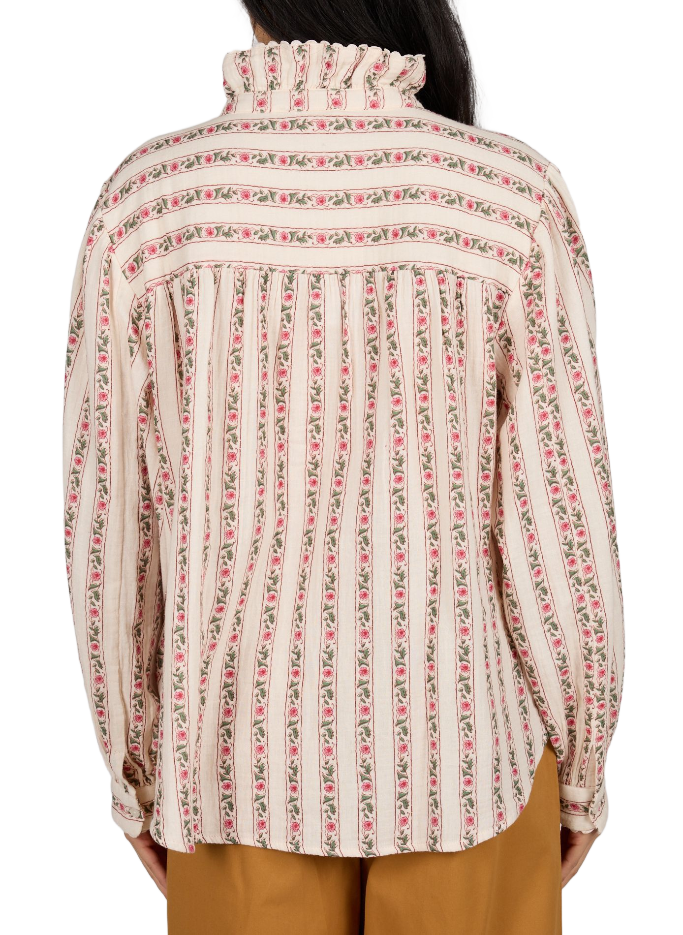 Gerade bedruckte Bluse aus Baumwolle LOUISE MISHA Beige